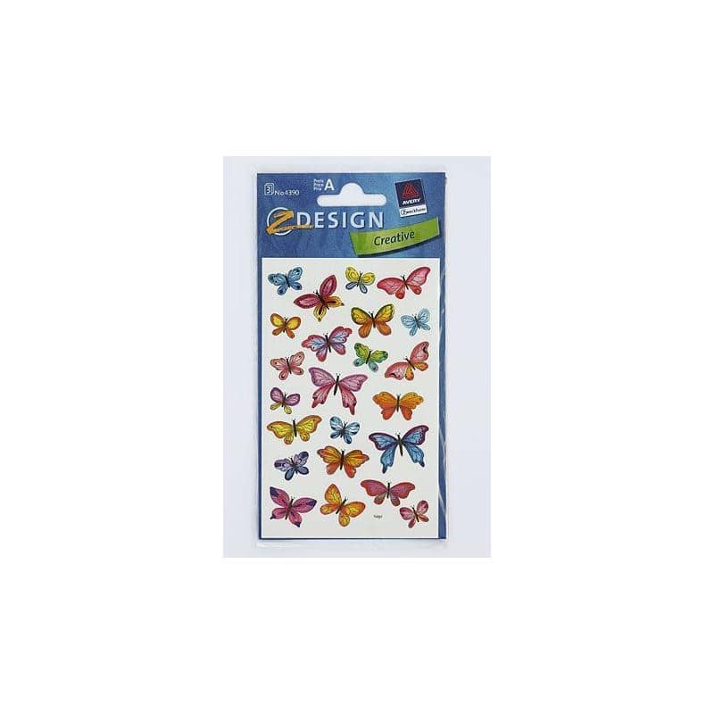 Pegatinas Zweckform 'Pequeñas mariposas', motivo, papel, multicolor
