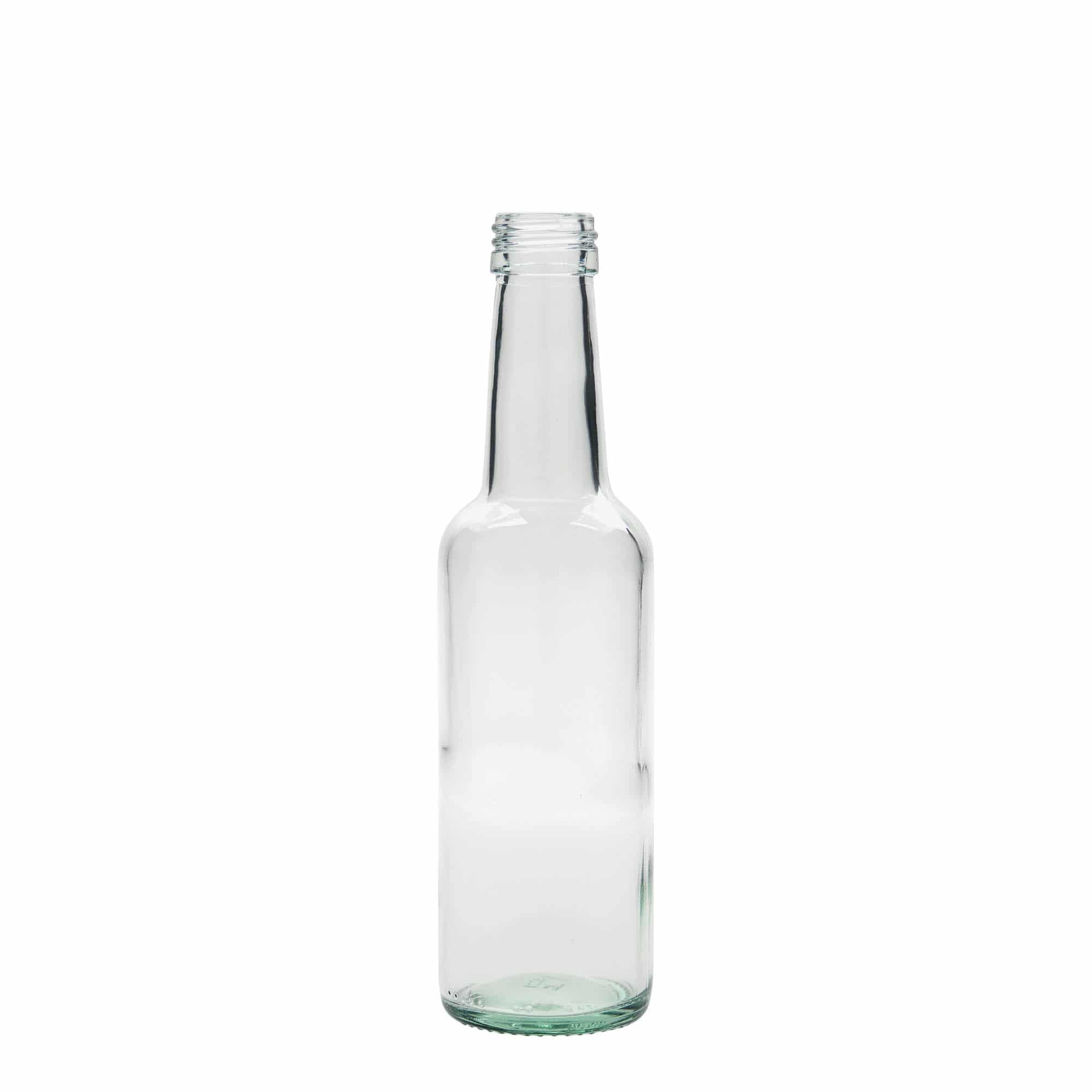 Botella de vidrio con cuello recto de 250 ml, boca: PP 28 Botella de vidrio con cuello recto de 250 ml, boca: PP 28