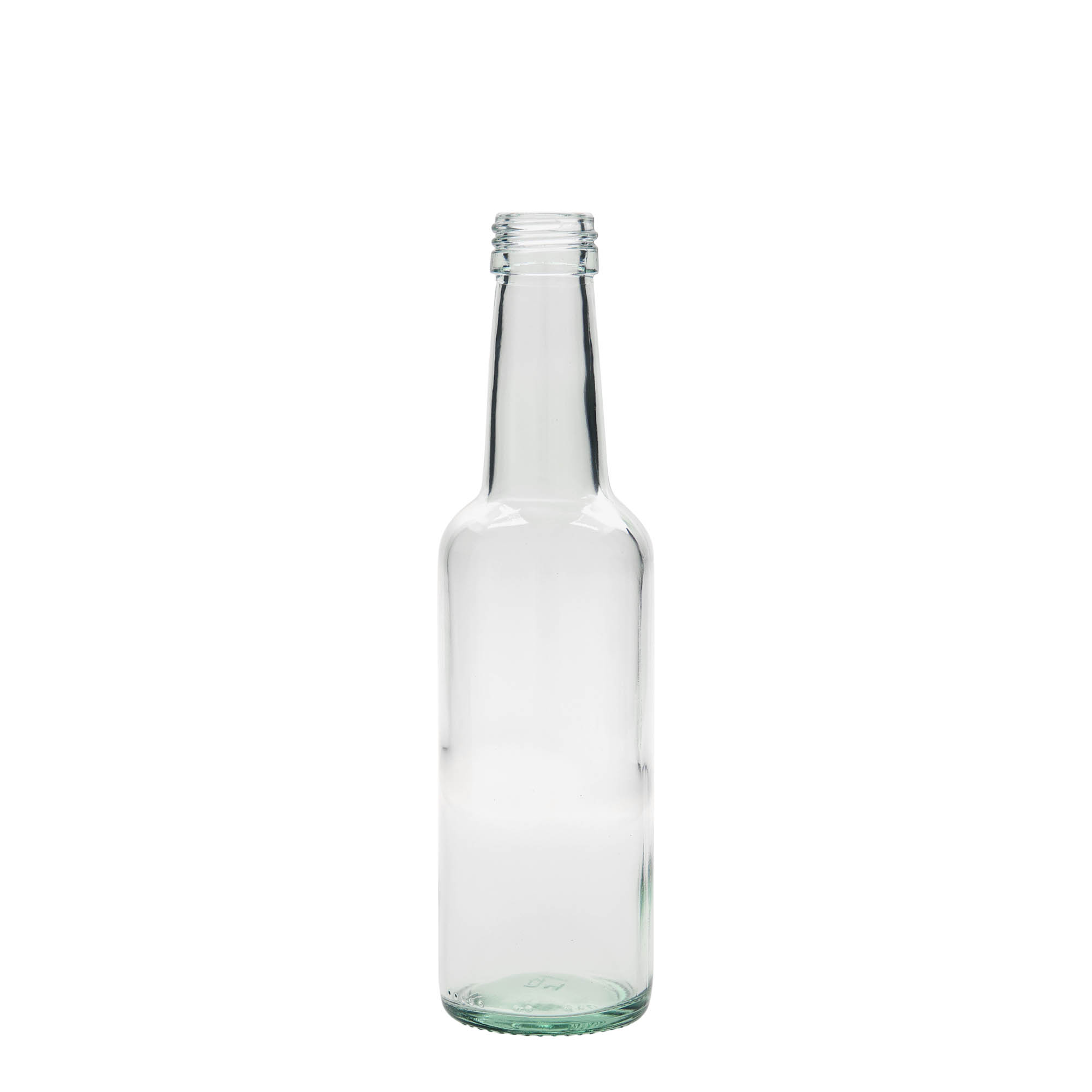 Botella de vidrio de 250 ml con cuello recto, boca: PP 28 Botella de vidrio de 250 ml con cuello recto, boca: PP 28