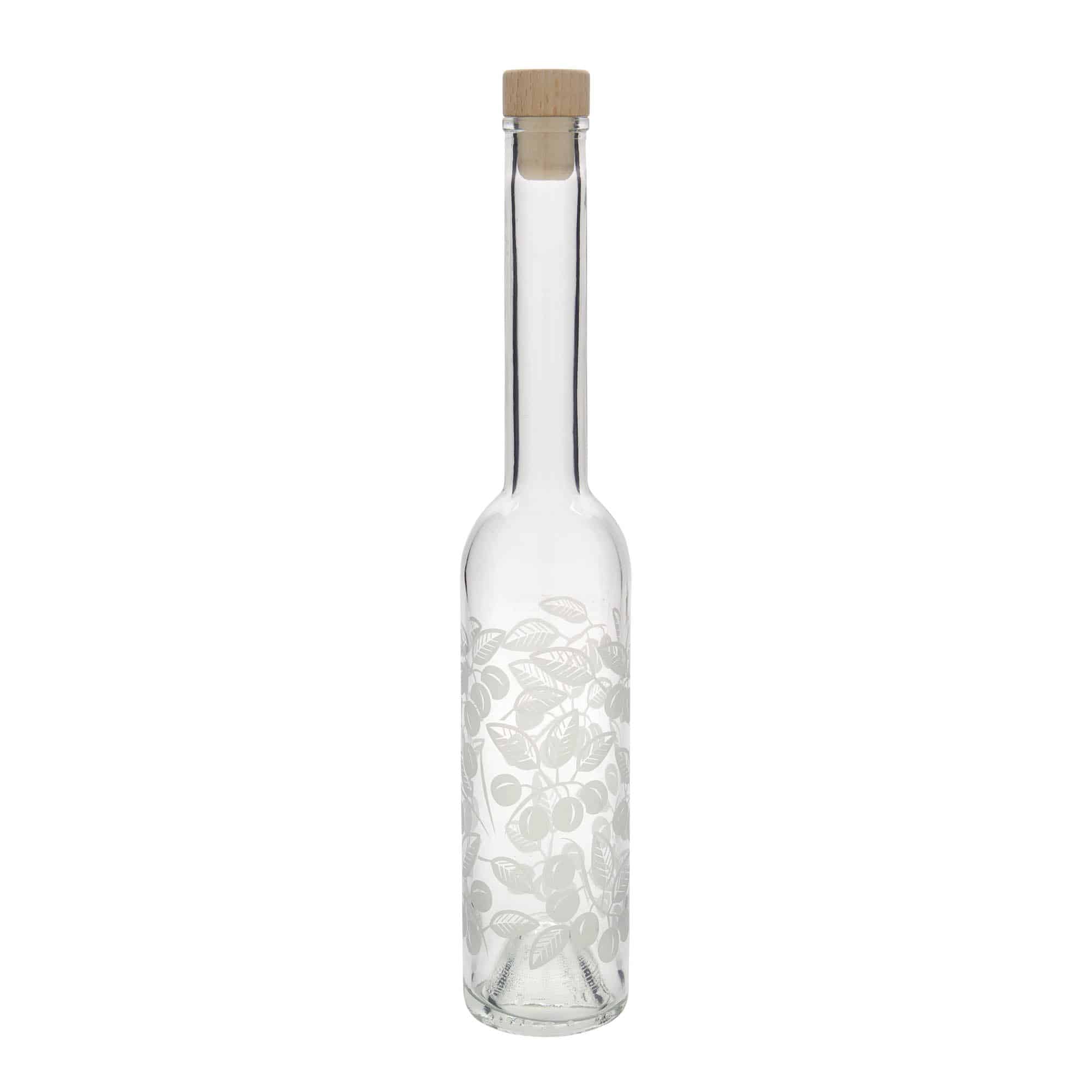 Botella de vidrio 'Opera' de 350 ml, motivo: mirabeles, boca: corcho