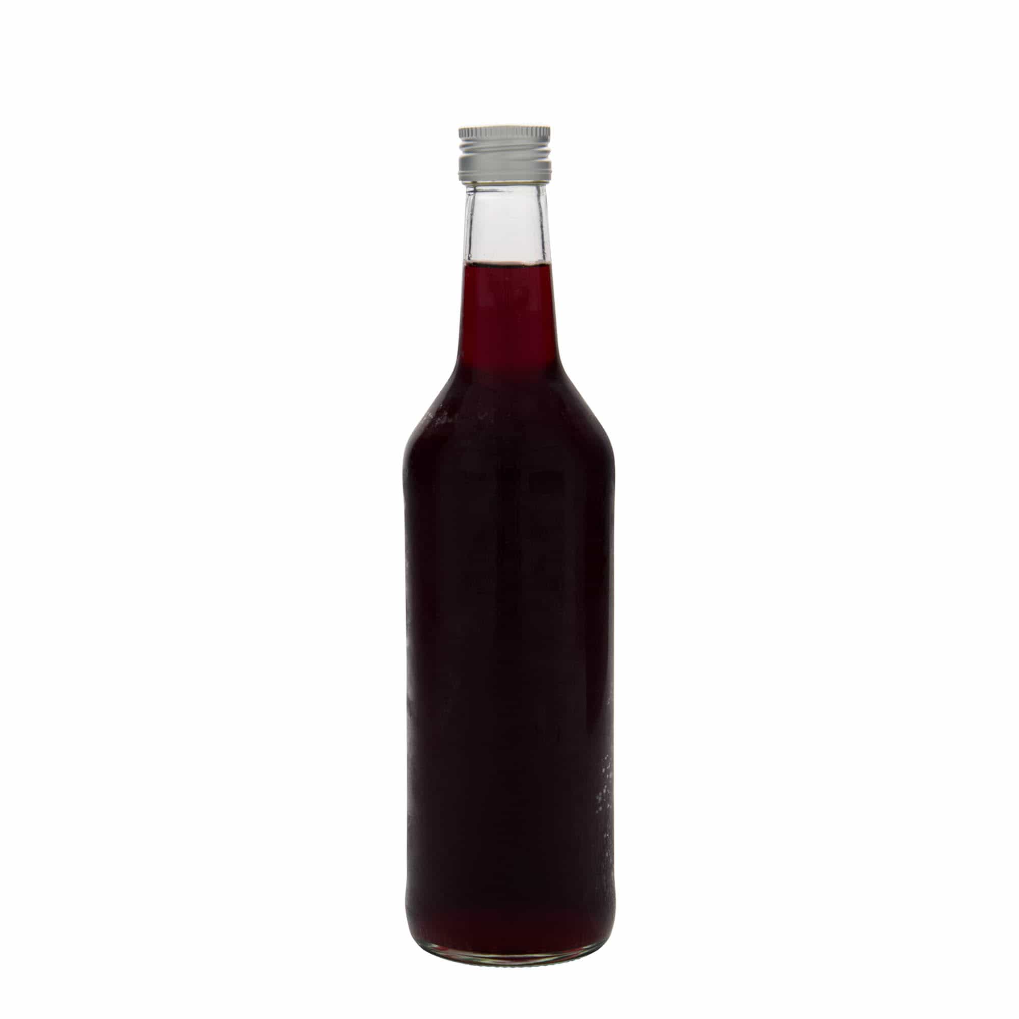 Botella de vidrio con cuello recto de 500 ml, boca: PP 28