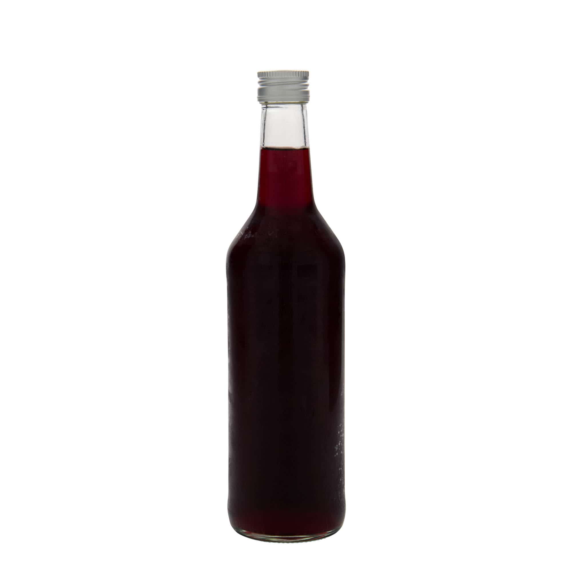 Botella de vidrio de 500 ml con cuello recto, boca: PP 28