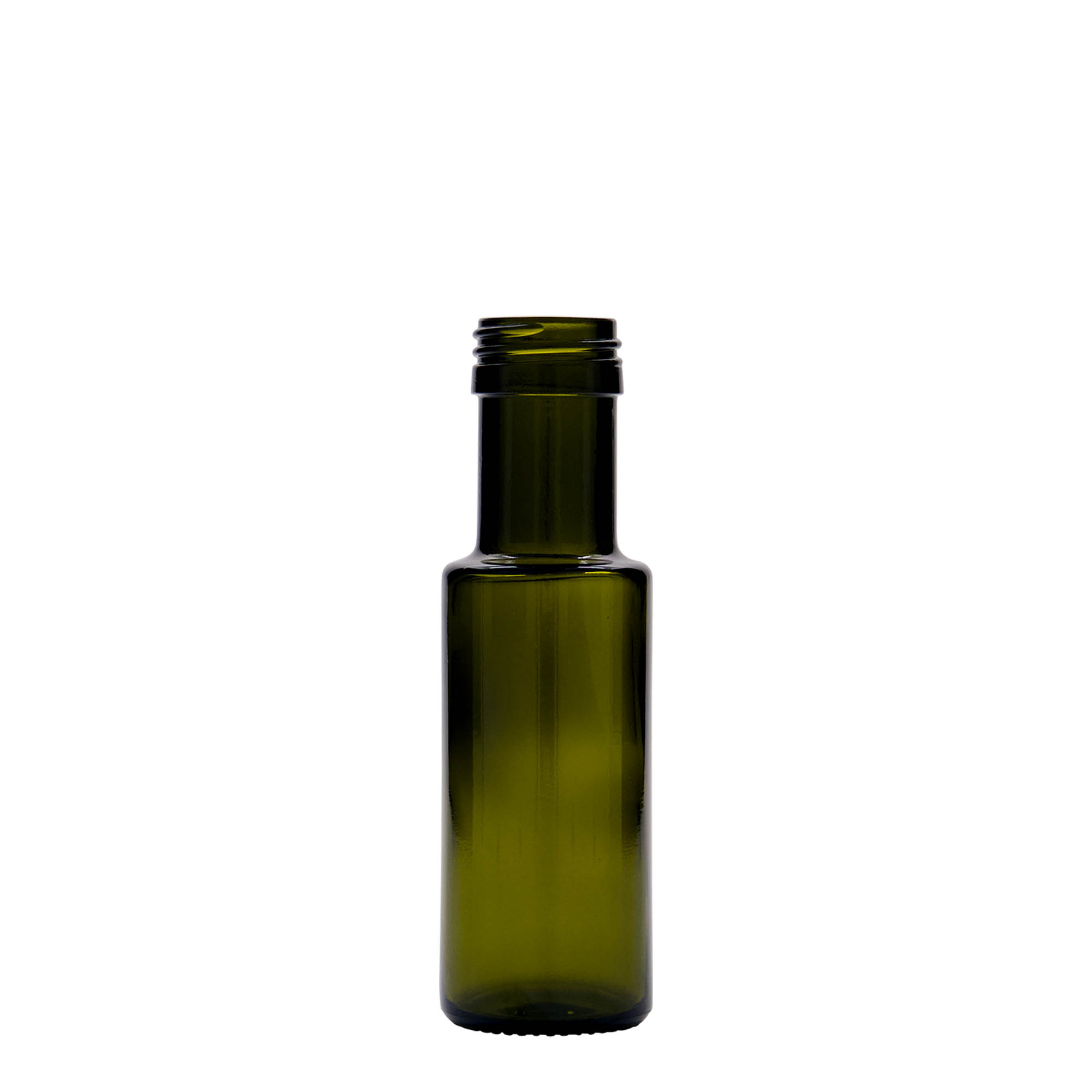 Frasco de vidrio de 100 ml 'Dorica', verde antiguo, boca: PP 31,5 Frasco de vidrio de 100 ml 'Dorica', verde antiguo, boca: PP 31,5