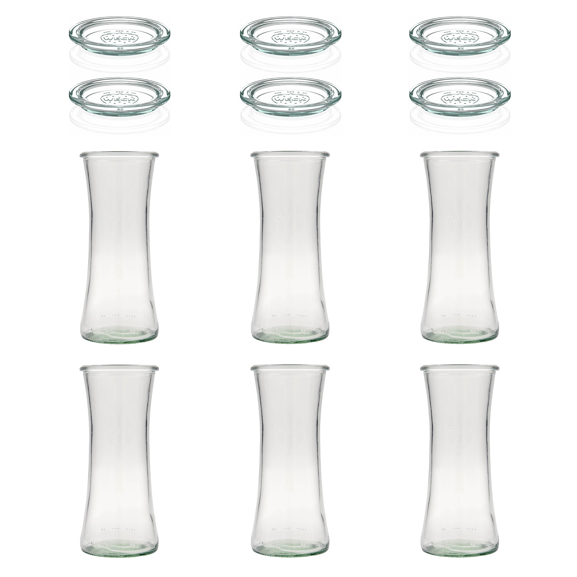 6x 730 ml tarro gourmet WECK con tapa de vidrio RR 80