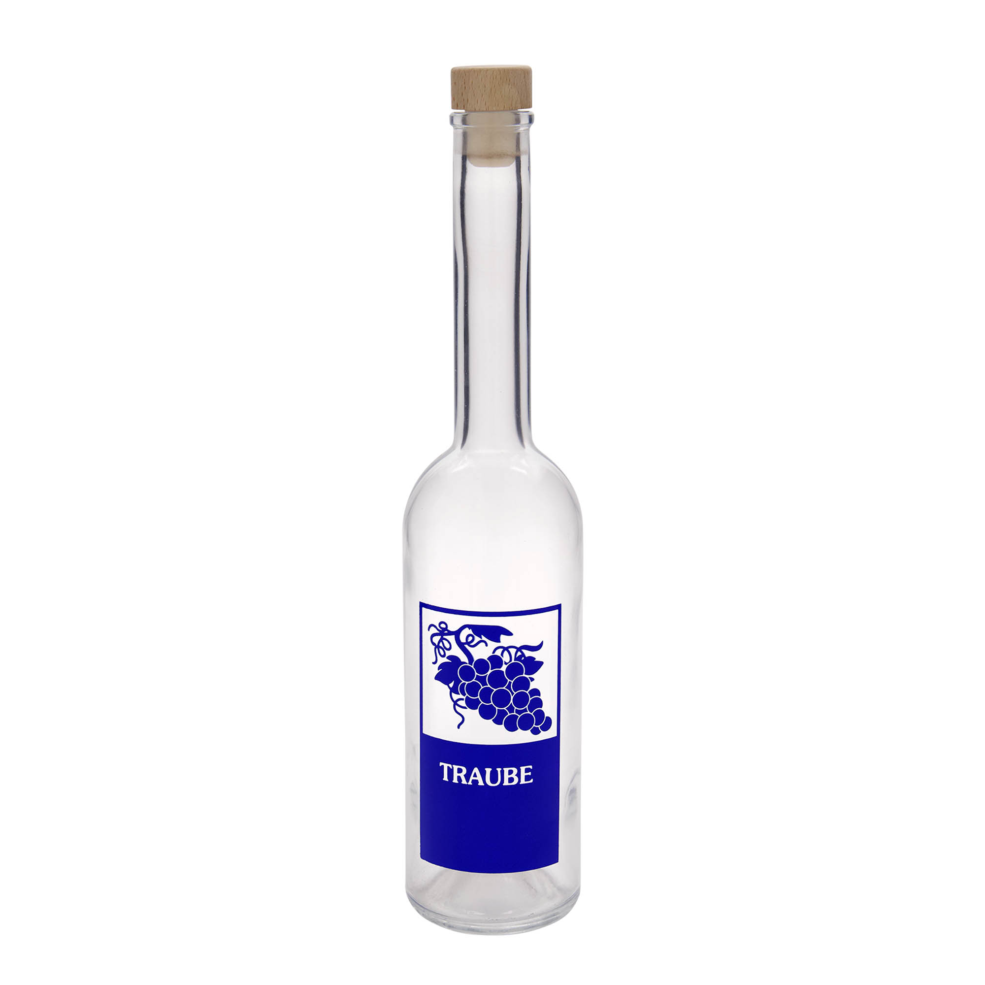 Botella de vidrio de 500 ml 'Opera', motivo: uva, boca: corcho