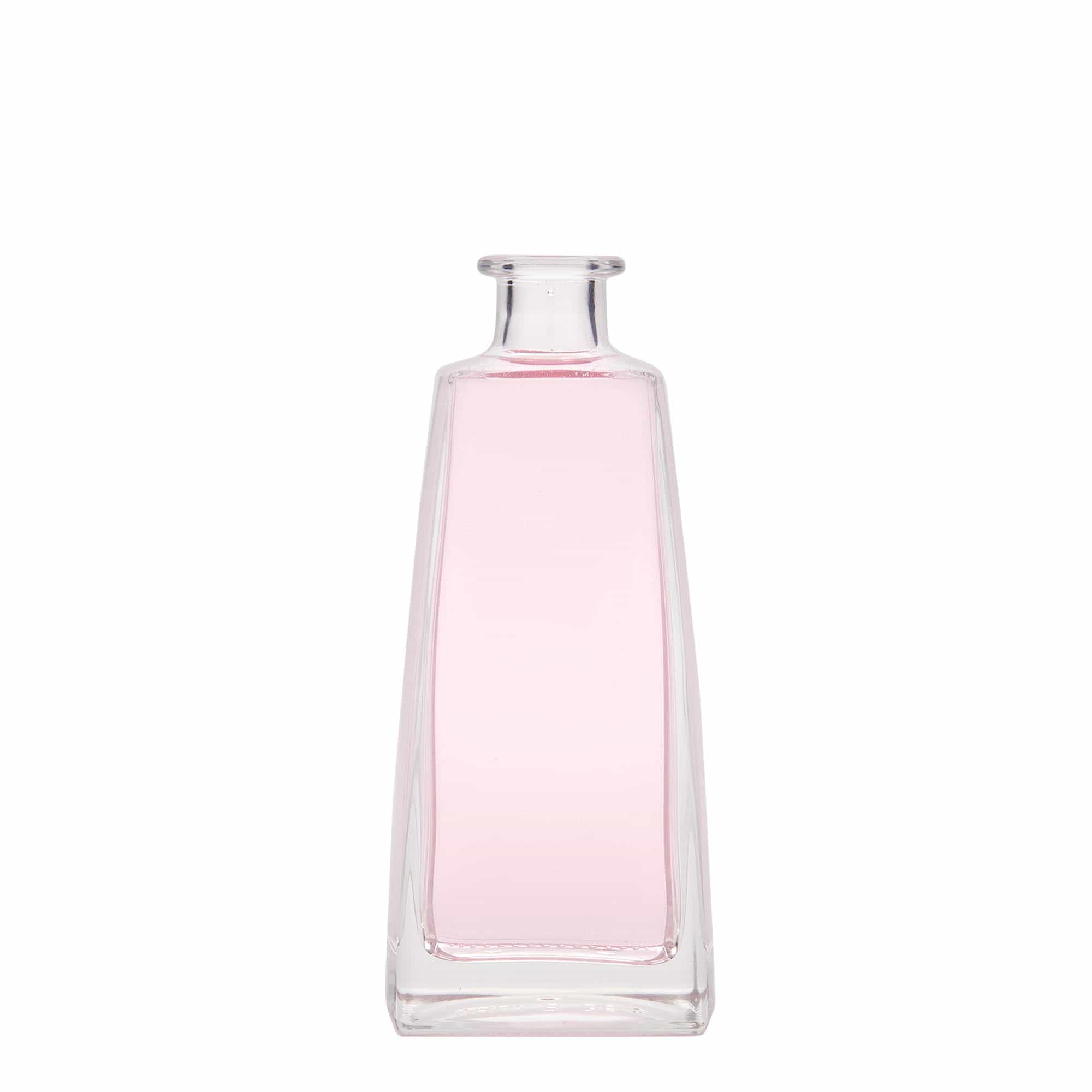 Botella de vidrio 'Timmy' de 350 ml, rectangular, boca: corcho