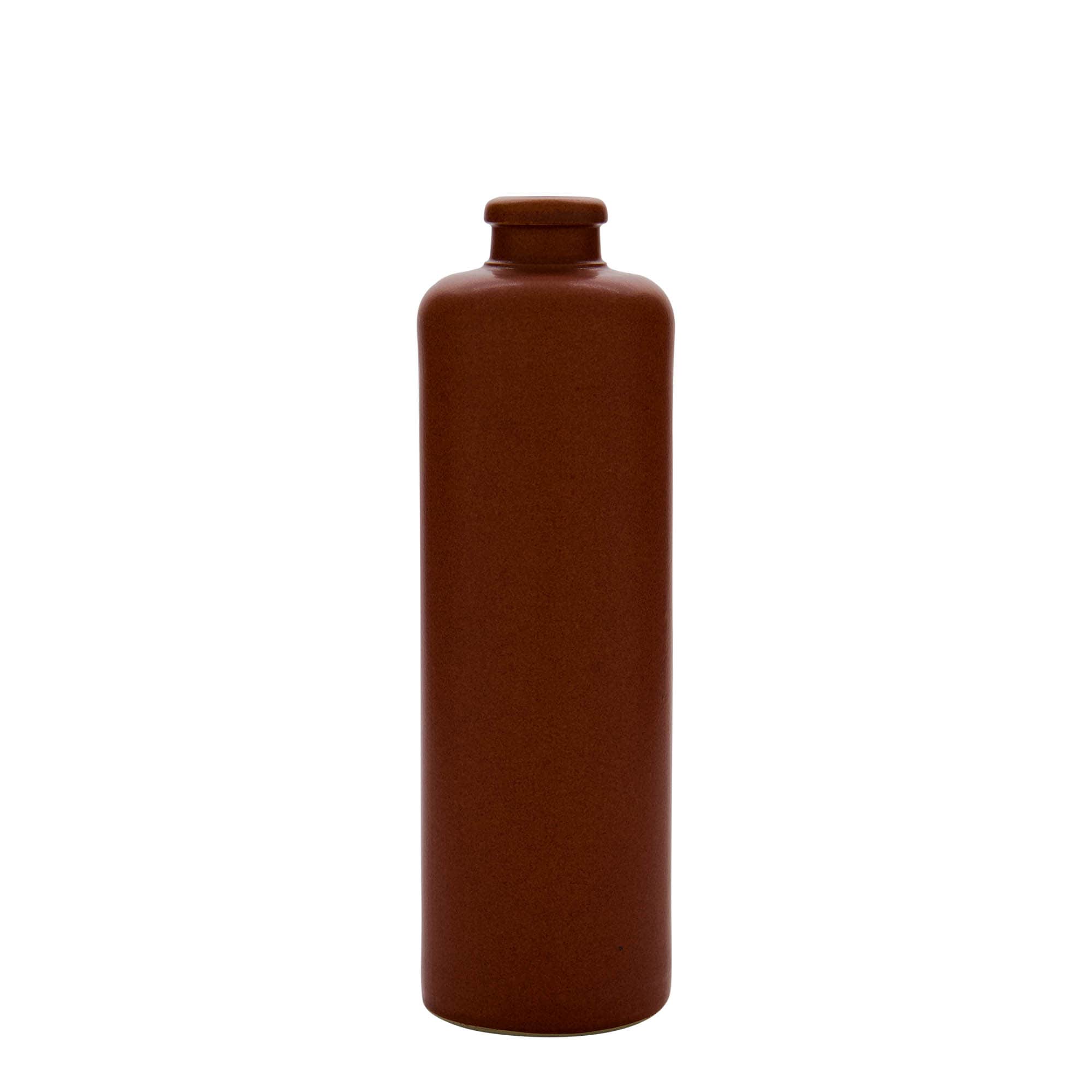 Jarra de barro 500 ml, gres, rojo-marrón, boca: corcho