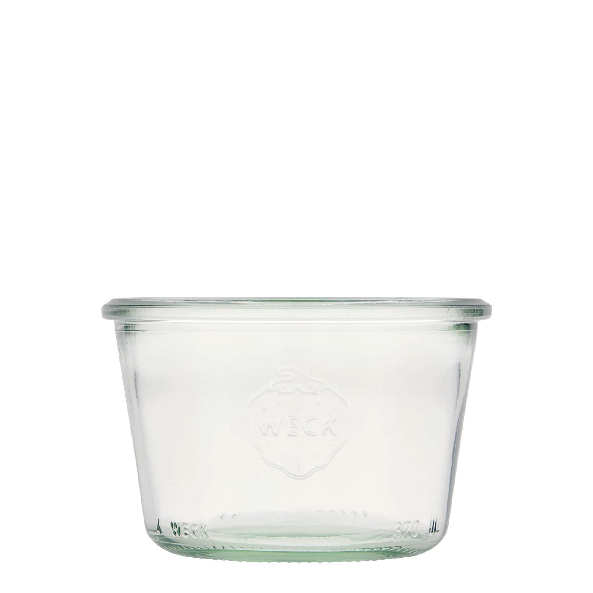 Tarro de vidrio cilíndrico WECK de 370 ml, boca: borde redondo