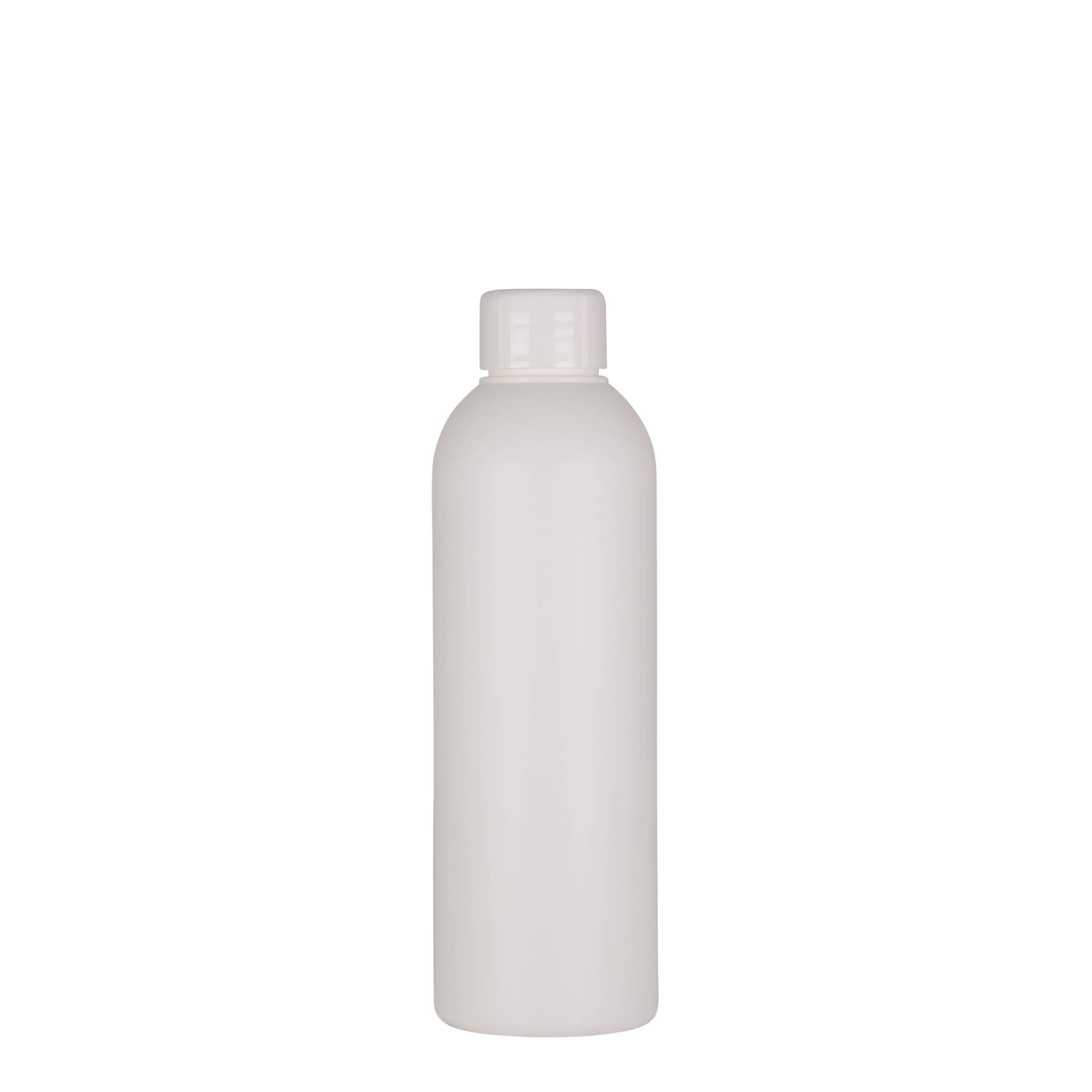 Botella de plástico de 200 ml 'Tuffy', HDPE, blanca, boca: 24/410