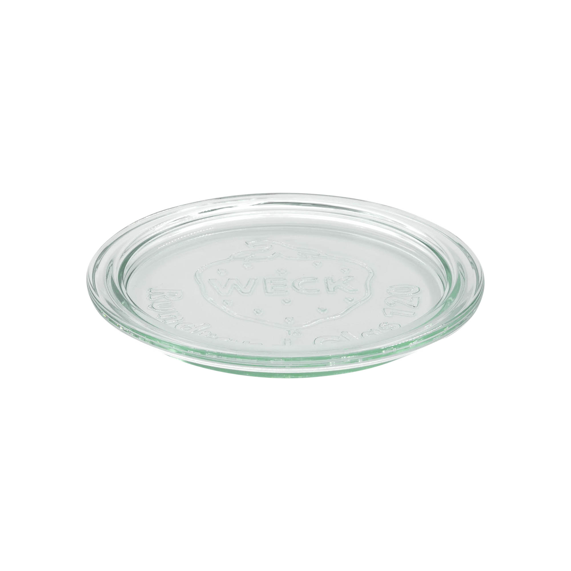 Tapa de vidrio WECK con borde redondo, para boca: RR120 Tapa de vidrio WECK con borde redondo, para boca: RR120