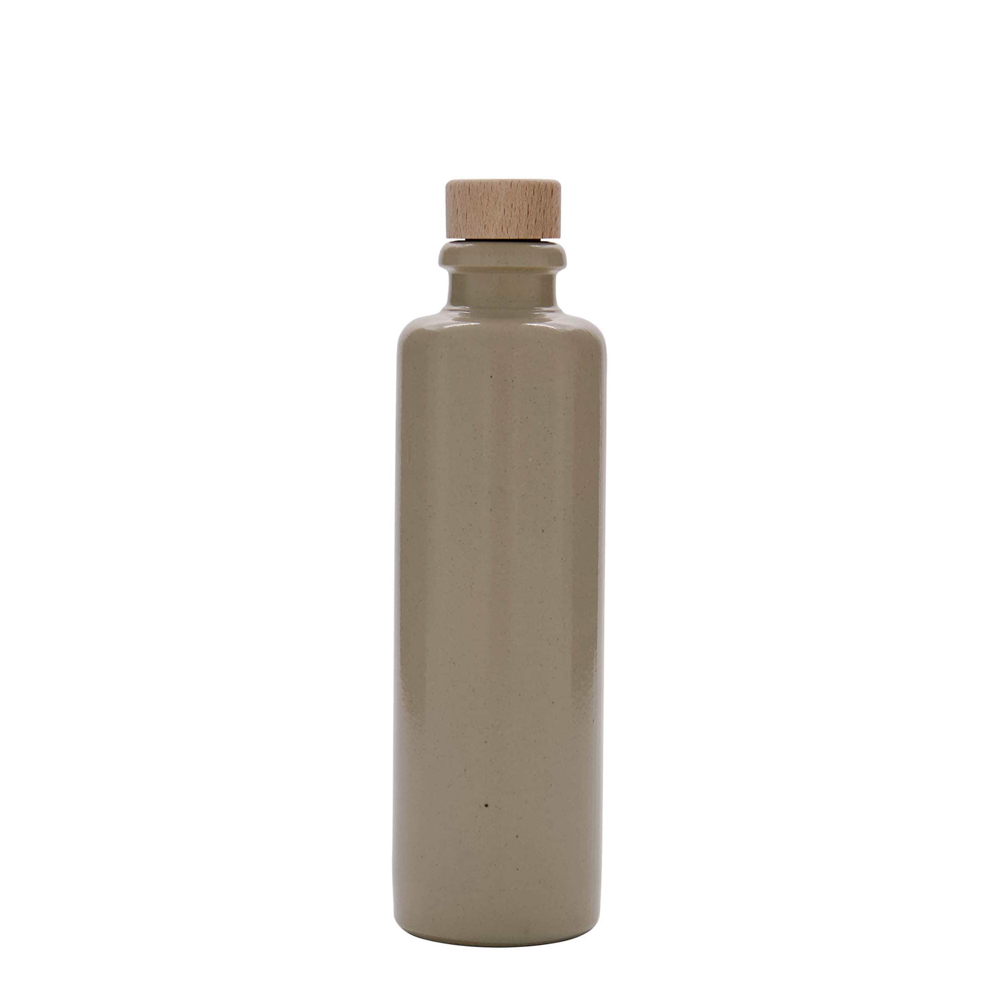 Jarra de barro de 200 ml, gres, beige, boca: corcho