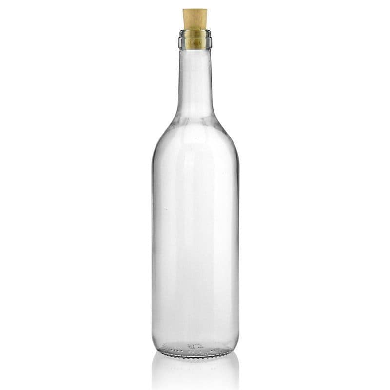 Botella de vidrio 'Bordeaux' de 750 ml, boca: corcho Botella de vidrio 'Bordeaux' de 750 ml, boca: corcho