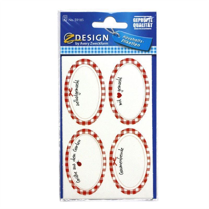 Zweckform Etiquetas 'Hecho a mano', ovaladas, papel, multicolor