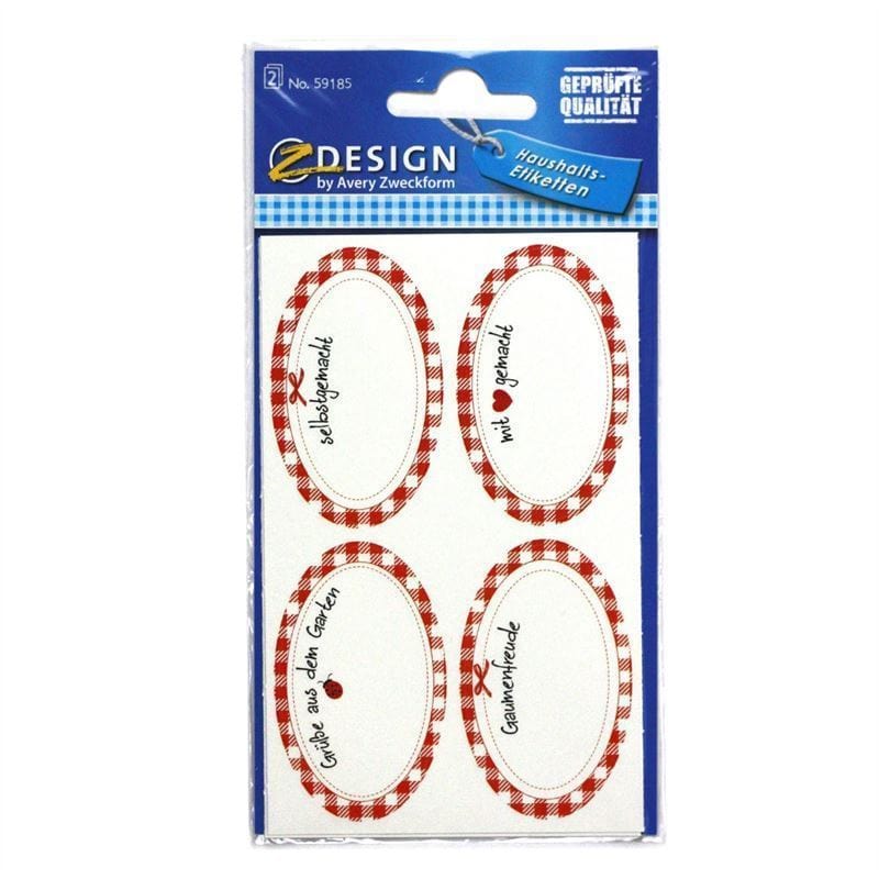 Zweckform Etiquetas 'Hecho a mano', ovaladas, papel, multicolor