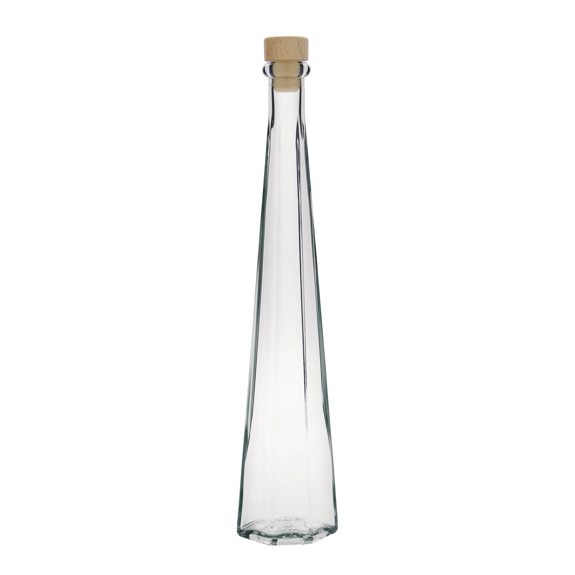 Botella de vidrio de 200 ml 'Dama Sexta', hexagonal, boca: corcho Botella de vidrio de 200 ml 'Dama Sexta', hexagonal, boca: corcho