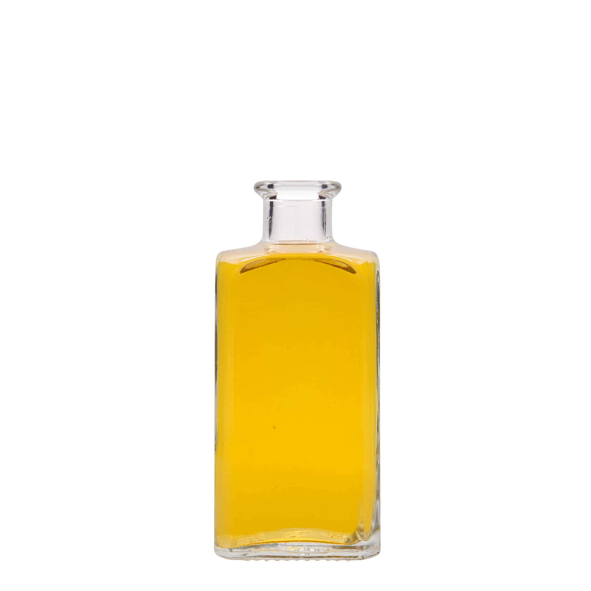Botella de vidrio de 250 ml Apotheker Carré, cuadrada, boca: corcho