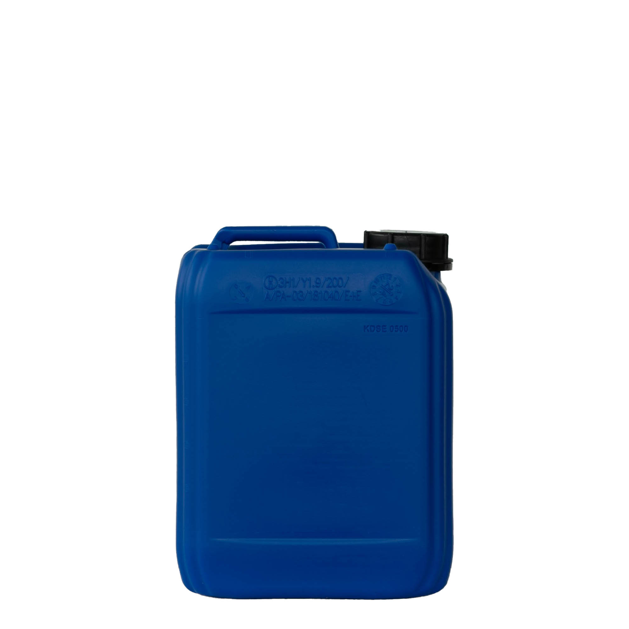 Bidón de 5 l, rectangular, plástico HDPE, azul, boca: ND 55