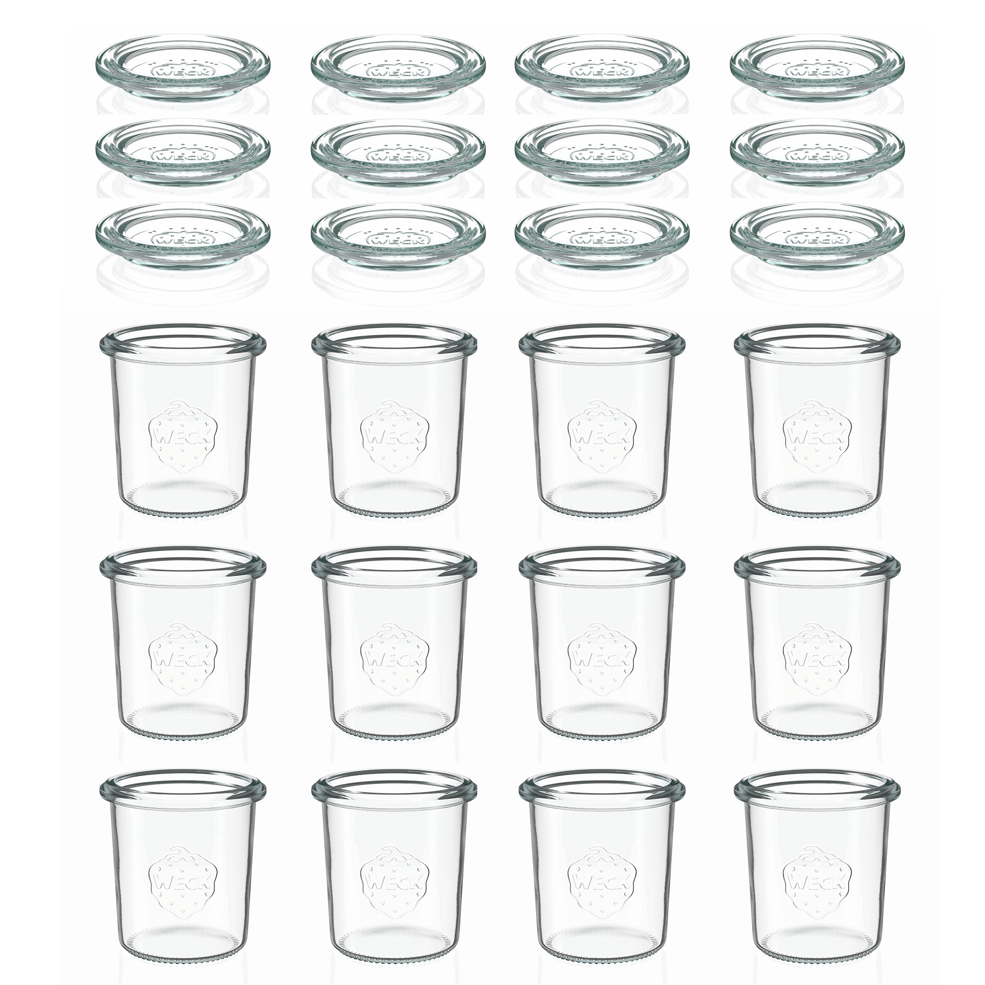 12x 160 ml tarro WECK de boca ancha con tapa de vidrio RR 60