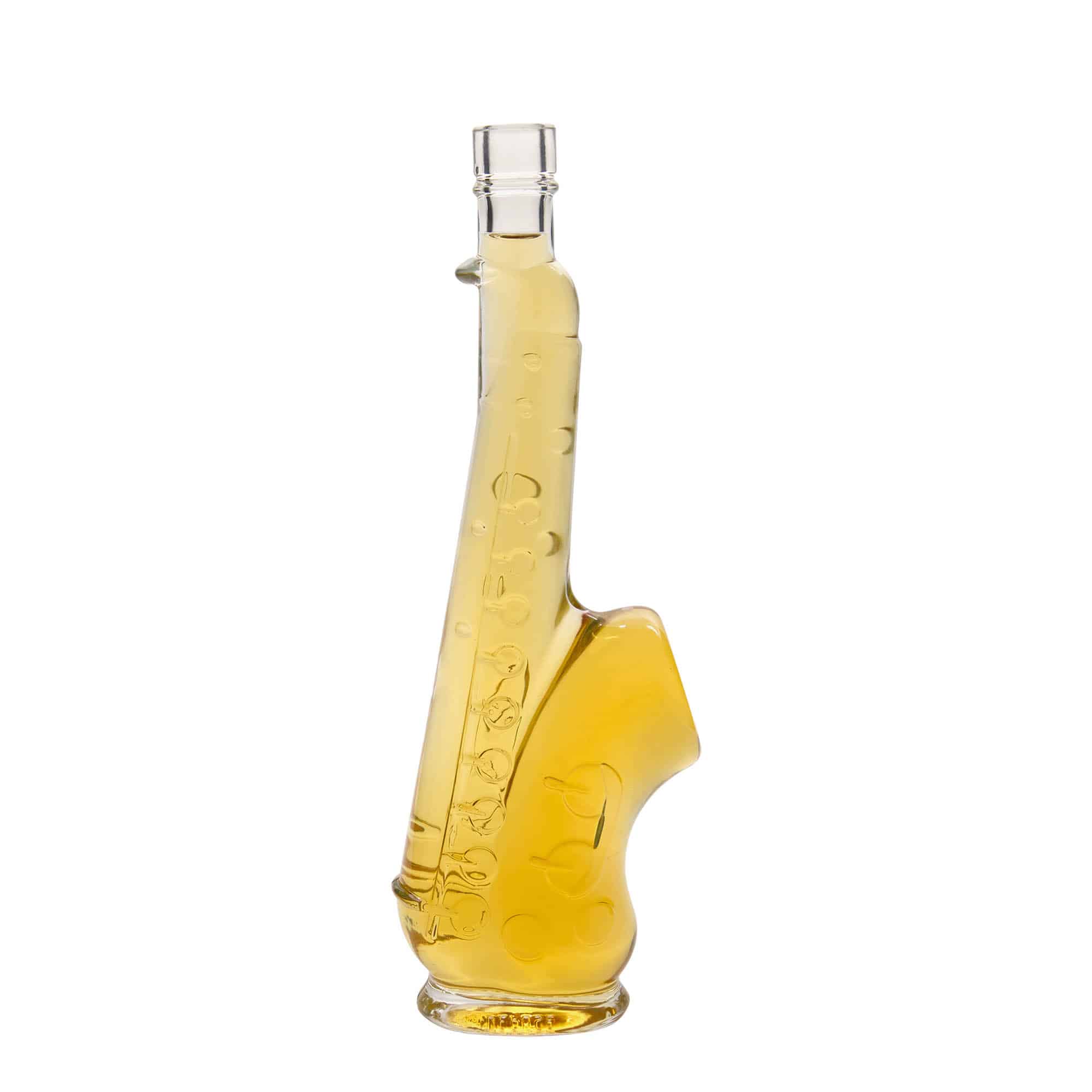 Botella de vidrio 'Saxofón' de 500 ml, boca: corcho