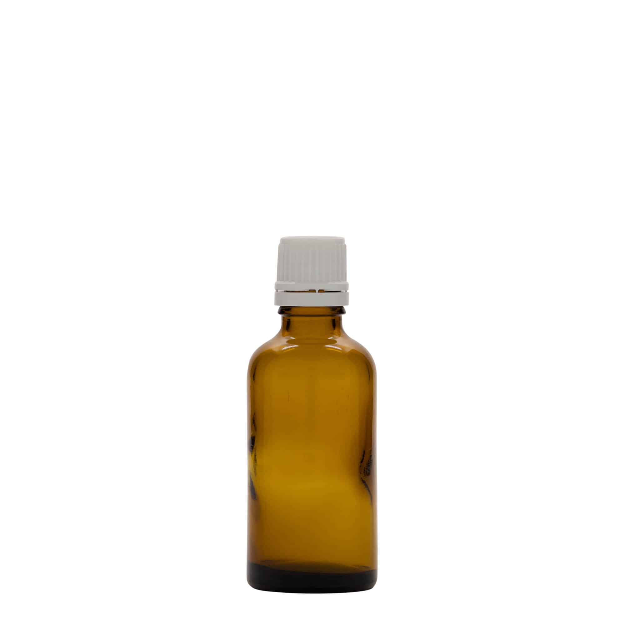Frasco de medicamentos de 50 ml, vidrio, marrón, boca: DIN 18
