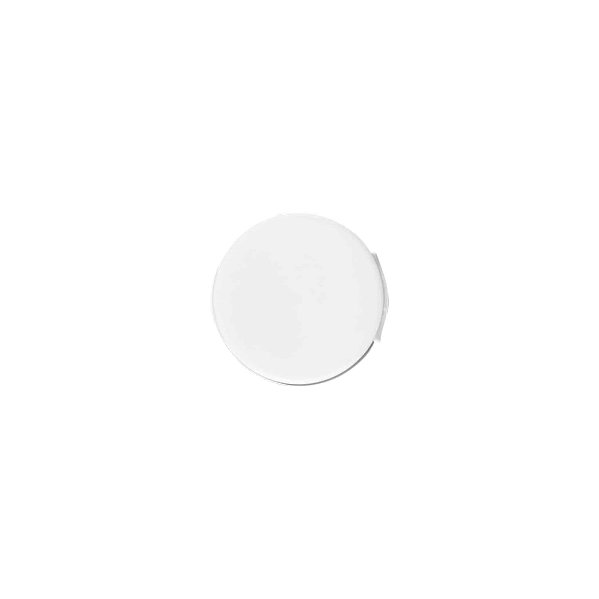 Tapa roscada con bisagra abatible, plástico PP, blanca, para boca: 20/410