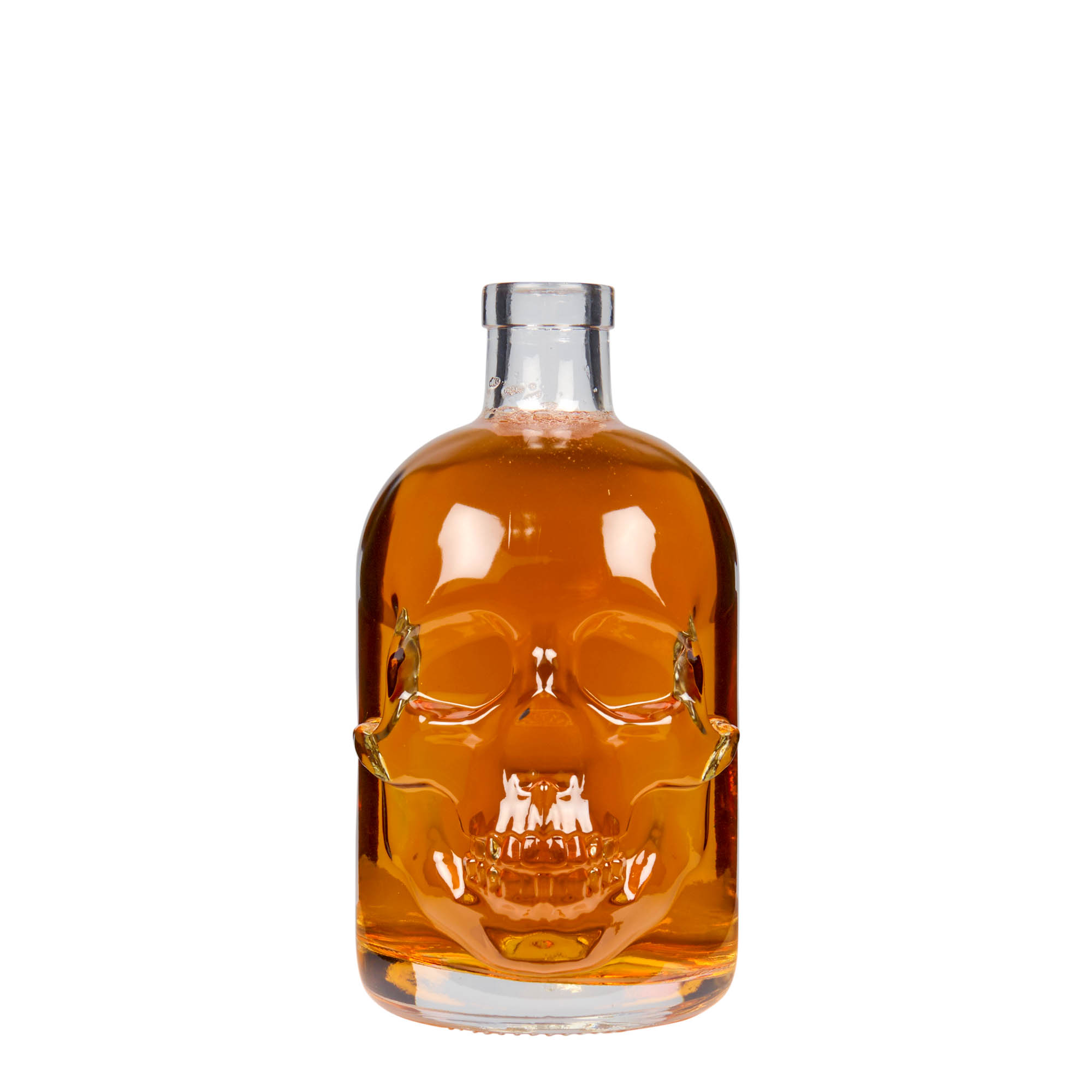 Botella de vidrio de 500 ml 'Calavera', boca: corcho