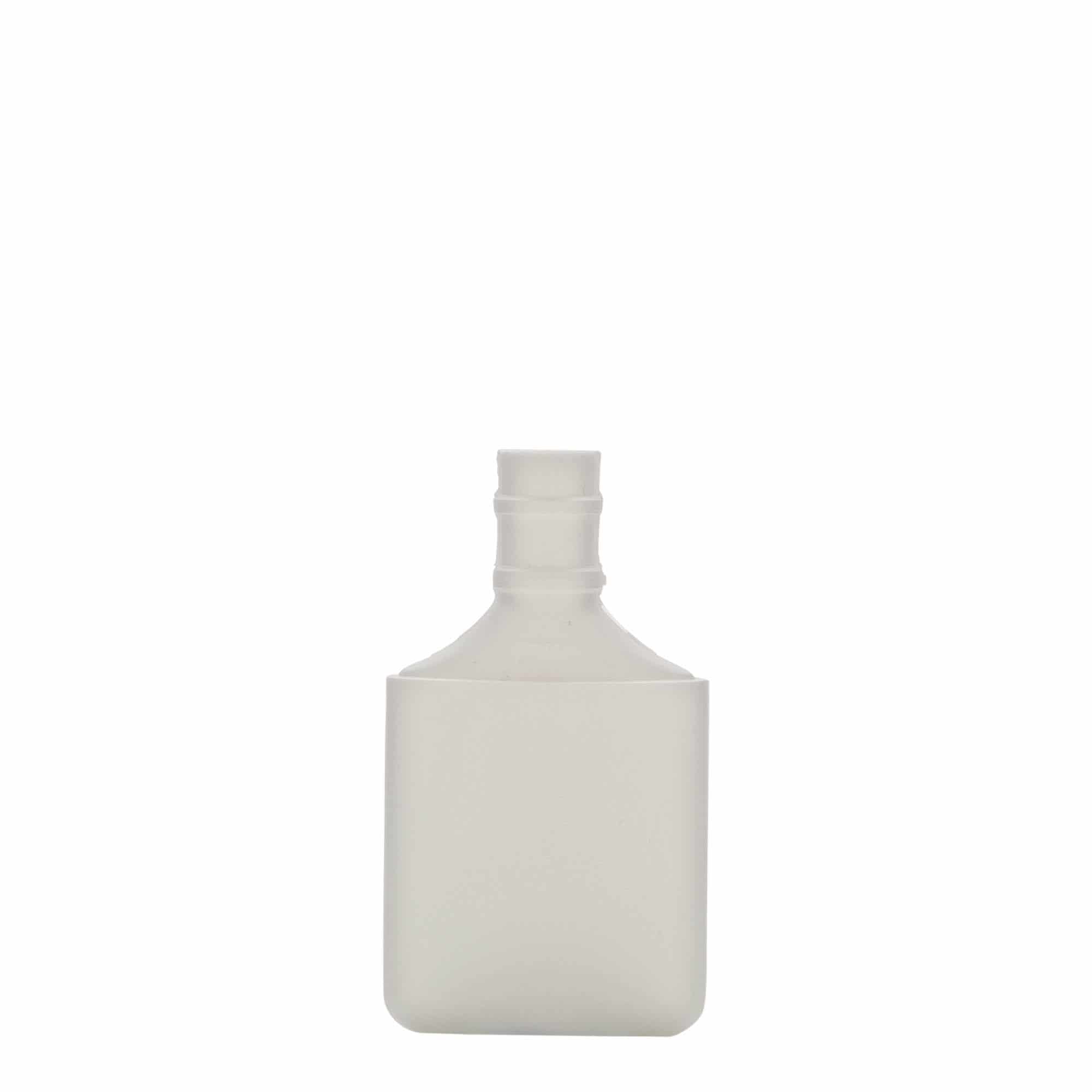 Botella tubular de 30 ml, ovalada, plástico de HDPE, blanco, boca: tapón de rosca