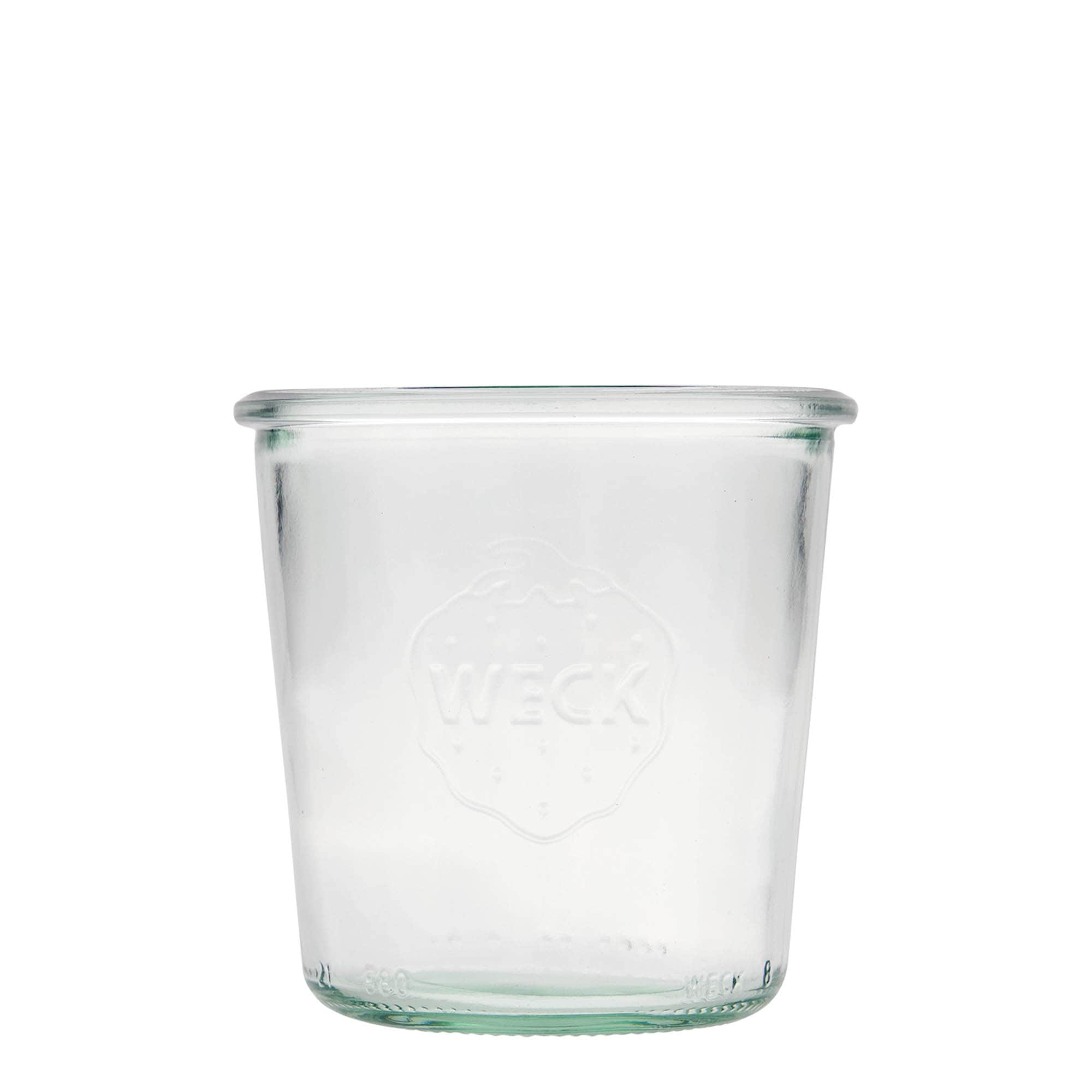 Tarro de vidrio cilíndrico WECK de 580 ml, boca: borde redondo