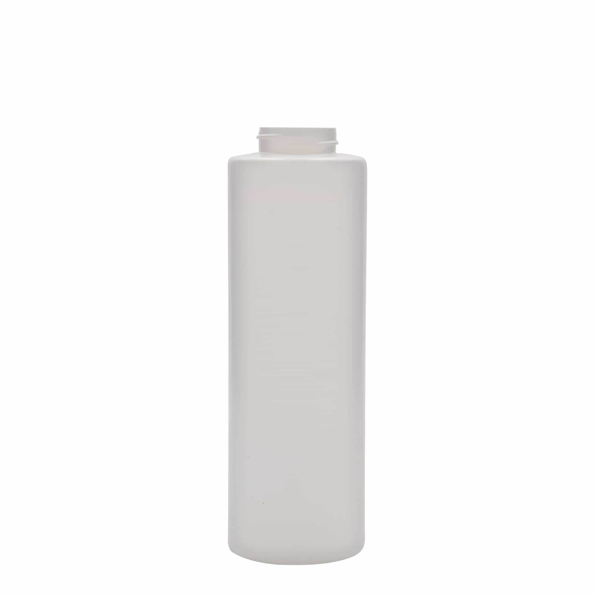 Botella para salsa de 500 ml, plástico LDPE, blanca, boca: 38/400
