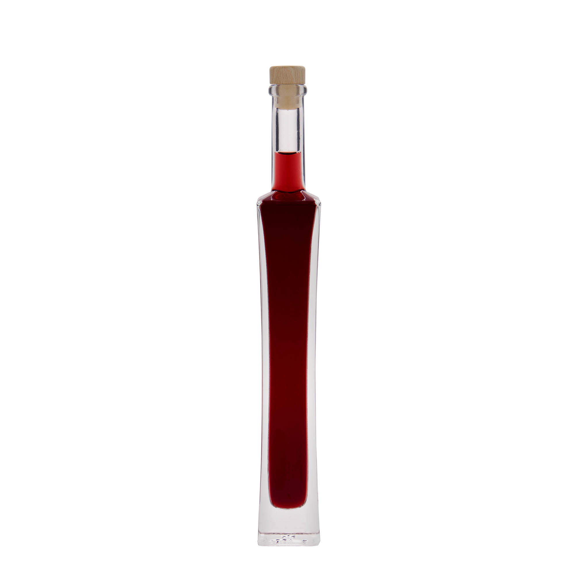 Botella de cristal de 100 ml 'Koko', cuadrada, boca: corcho