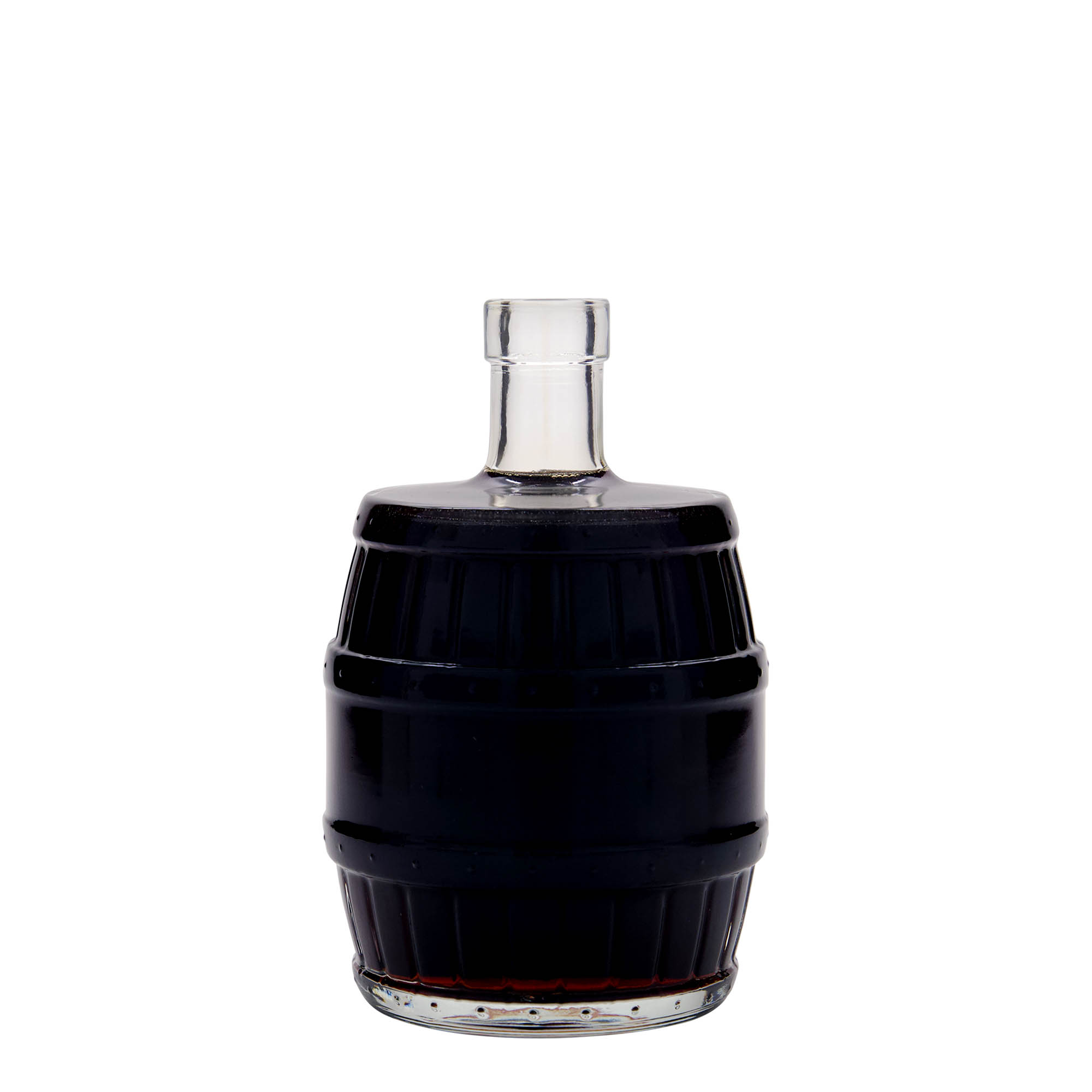 Botella de cristal de 500 ml 'barril', boca: corcho