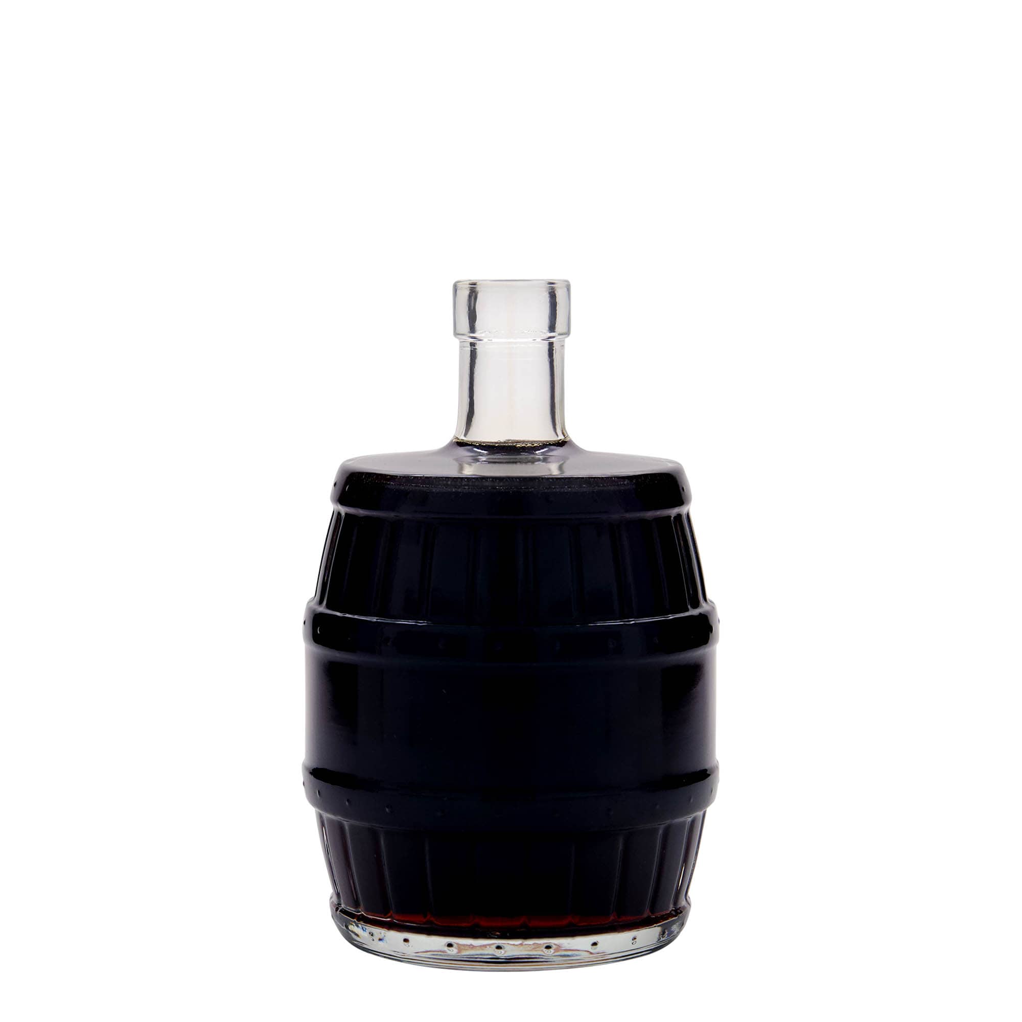 Botella de cristal de 500 ml 'barril', boca: corcho Botella de cristal de 500 ml 'barril', boca: corcho