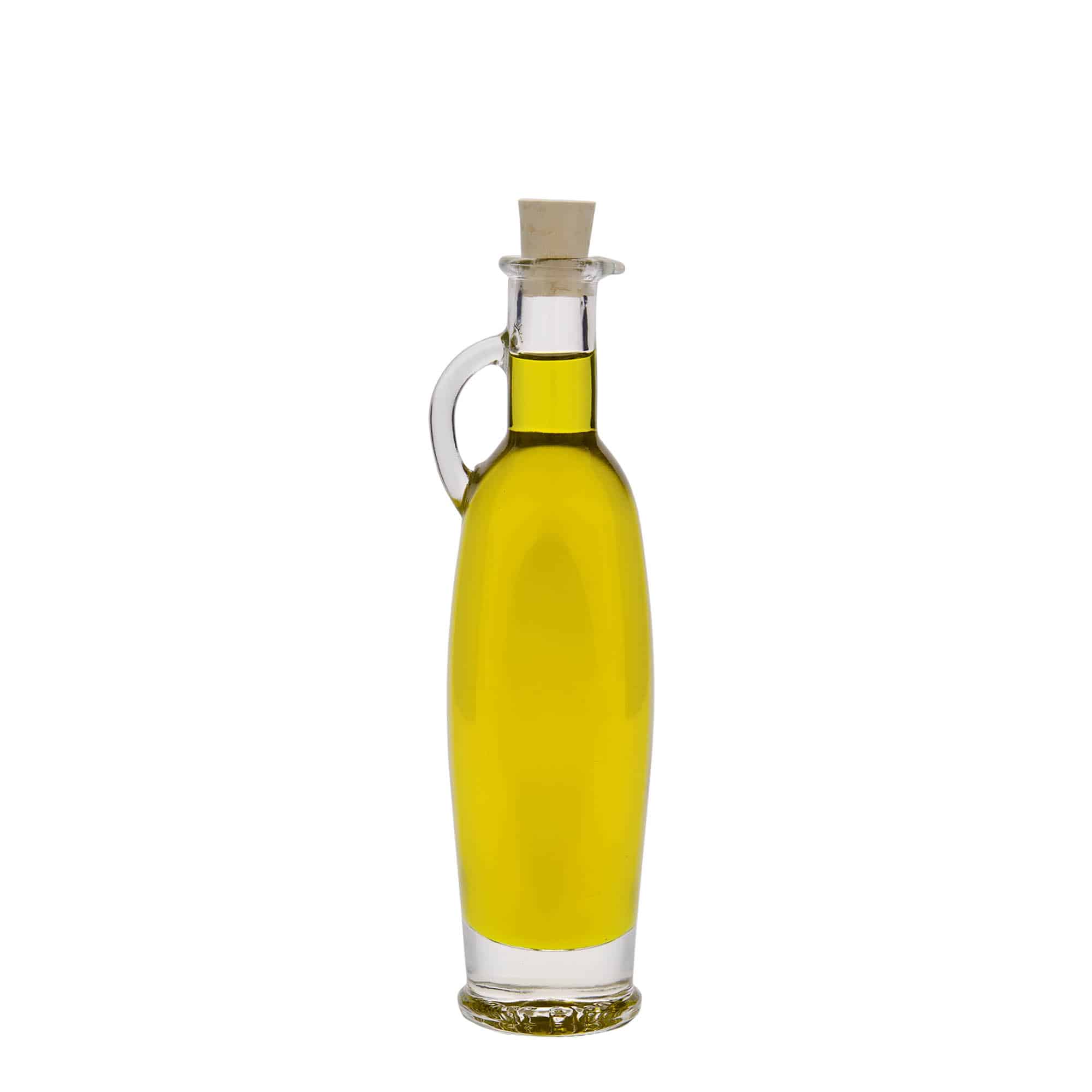 Botella de vidrio 'Eleganta' de 100 ml, ovalada, boca: corcho