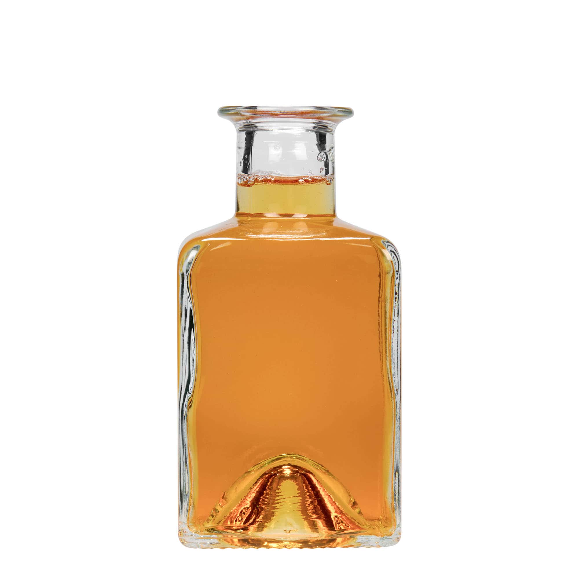 Botella de vidrio de 200 ml 'Kubica', cuadrada, boca: corcho