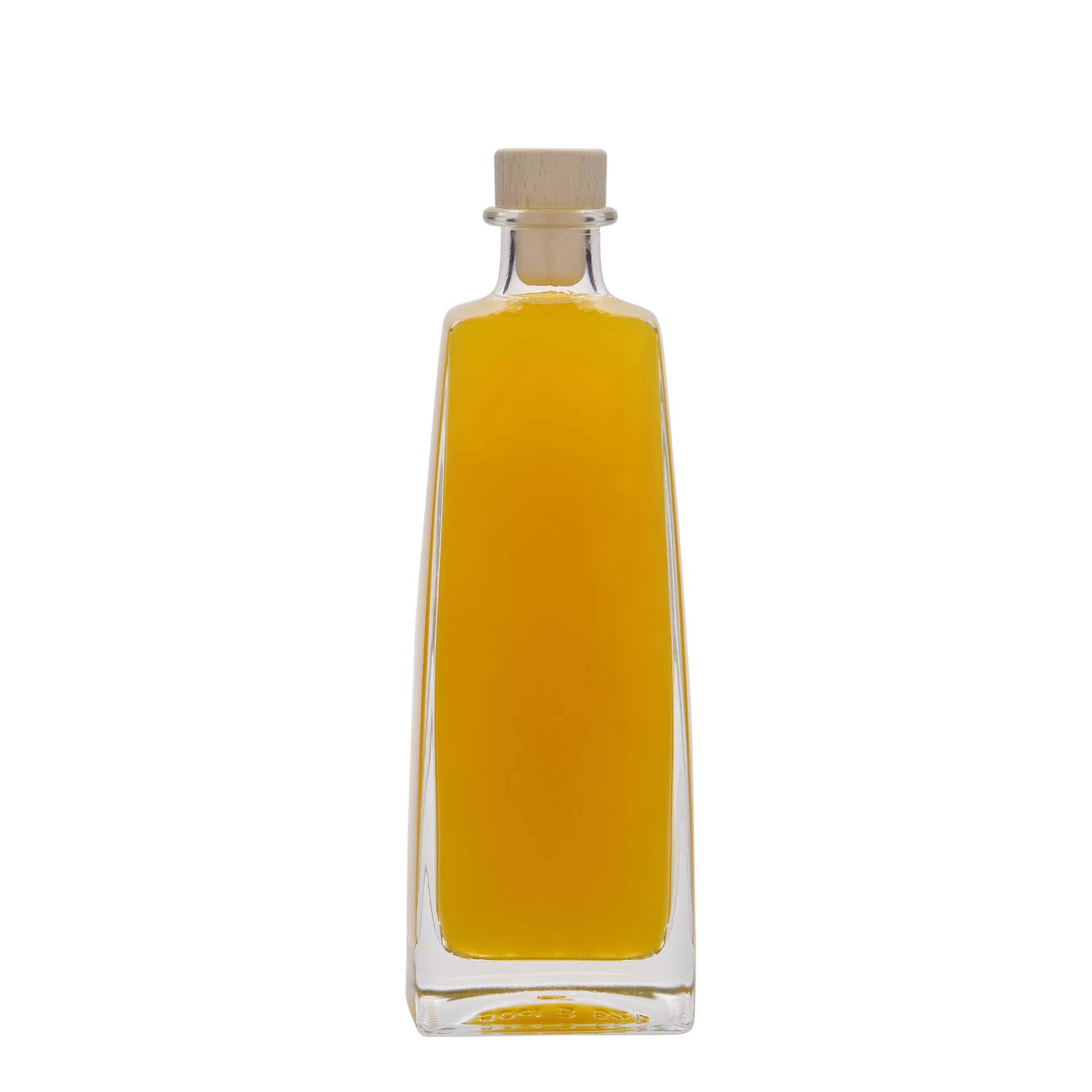 Botella de vidrio 'Timmy' de 500 ml, rectangular, boca: corcho