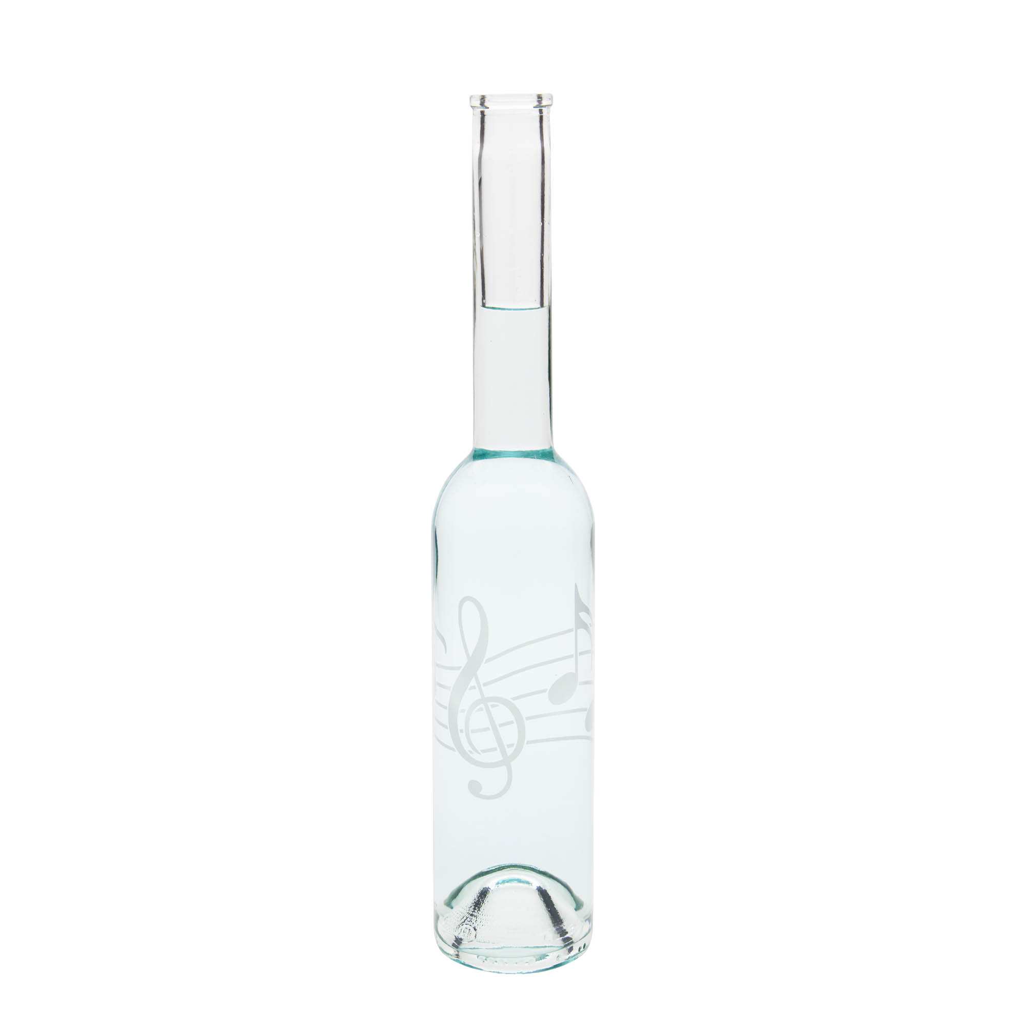Botella de vidrio de 350 ml 'Opera', motivo: notas musicales, boca: corcho