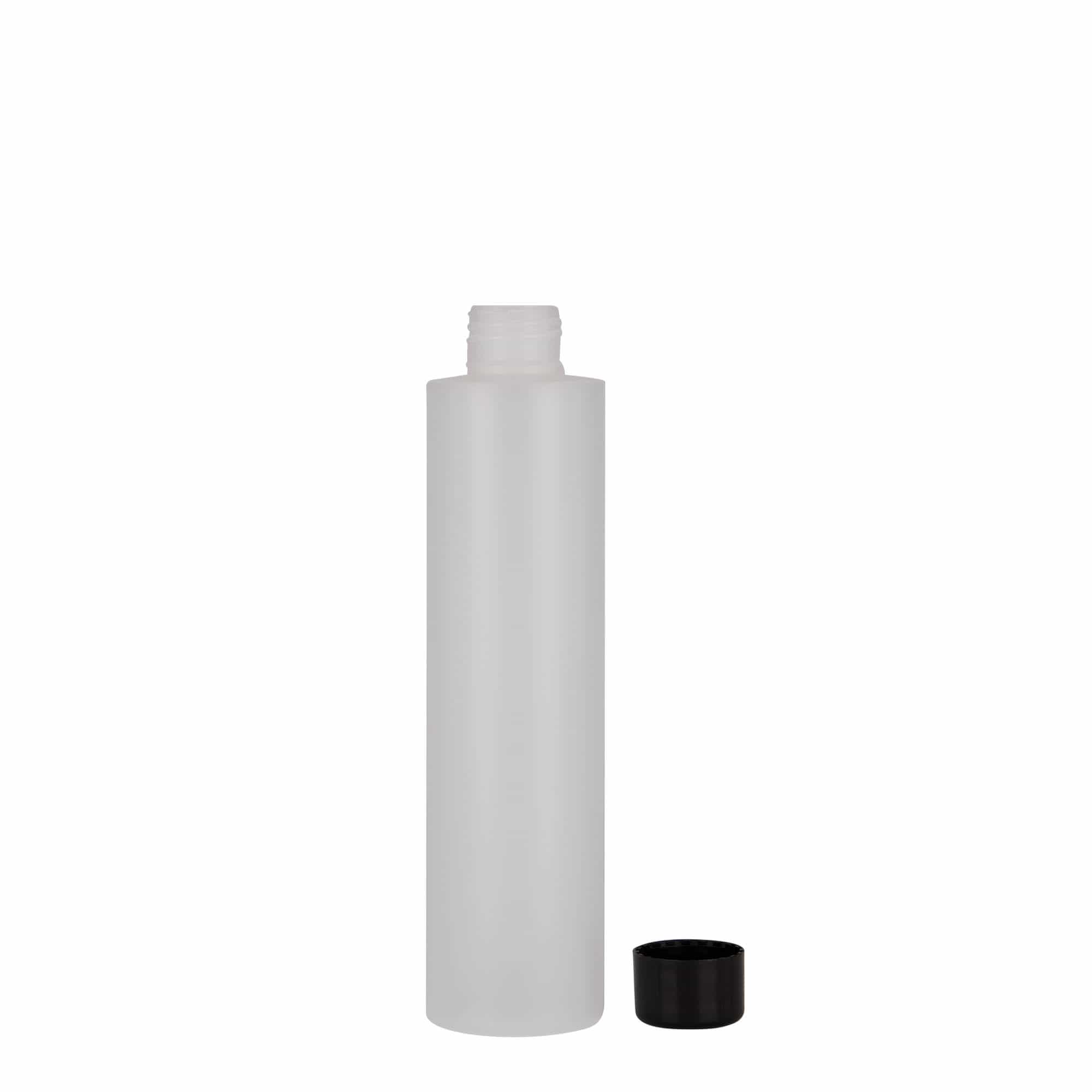 Botella de plástico de 200 ml 'Pipe', HDPE, natural, boca: 24/410