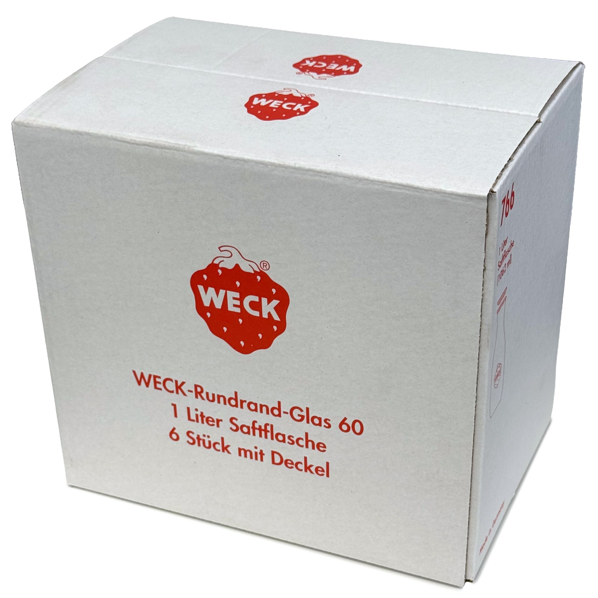 6x 1000 ml botella de zumo WECK con tapa de vidrio RR 60