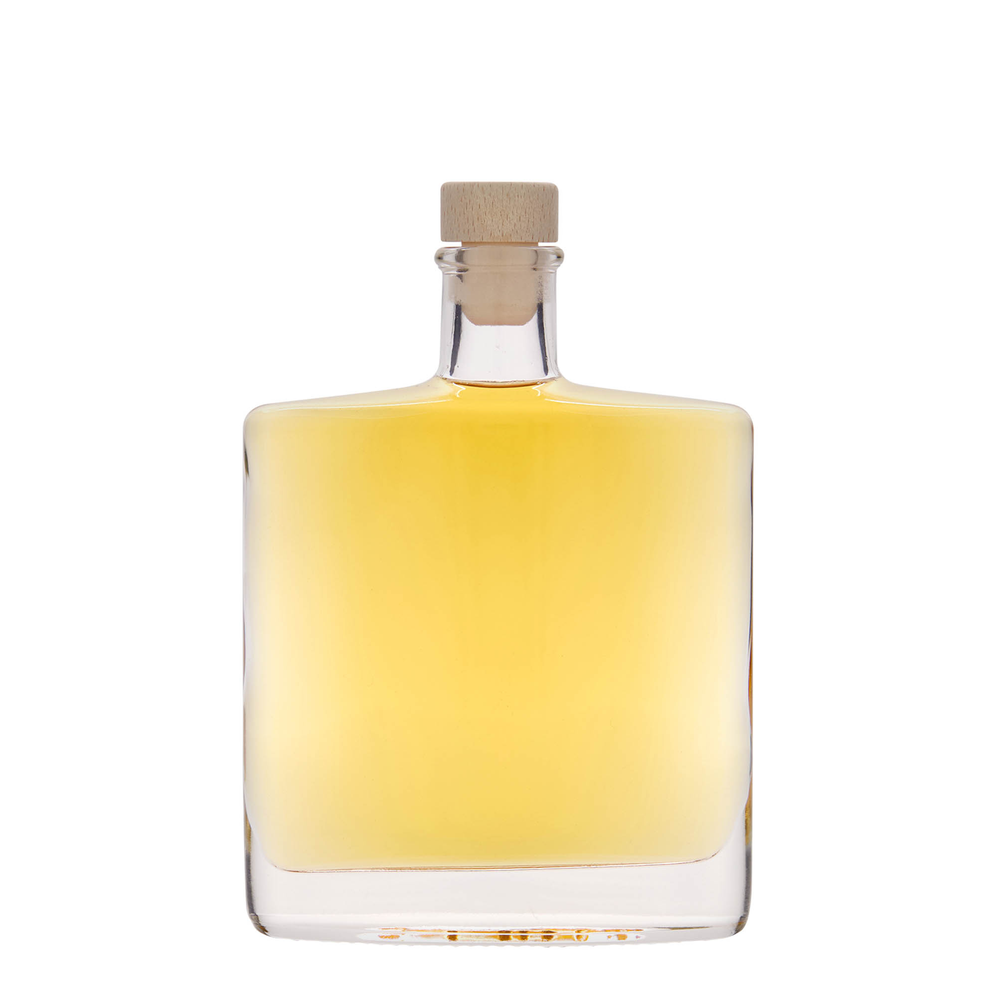 Botella de vidrio de 350 ml 'Zorbas', ovalada, boca: corcho