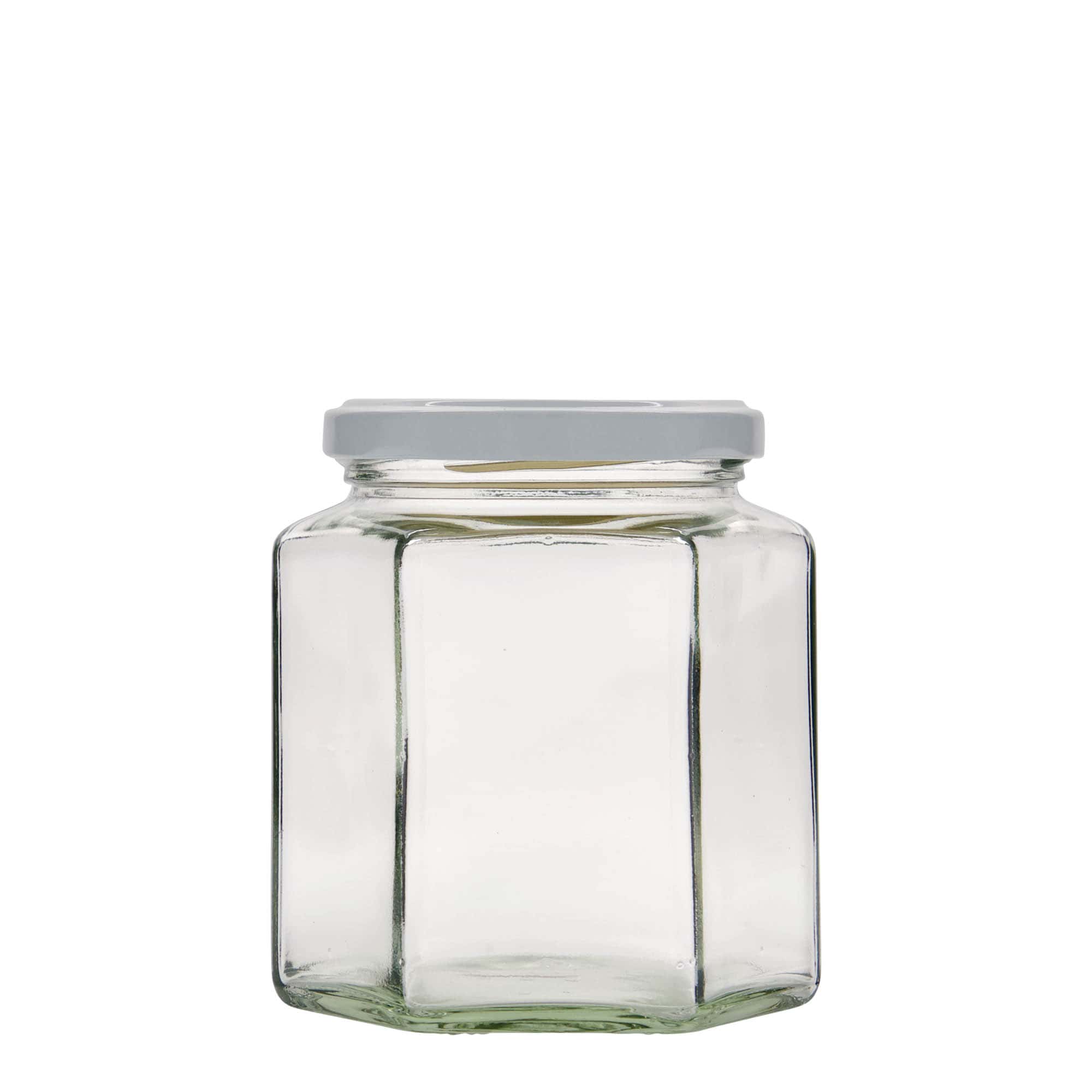 390 ml tarro hexagonal, boca: Twist-off (TO 70)
