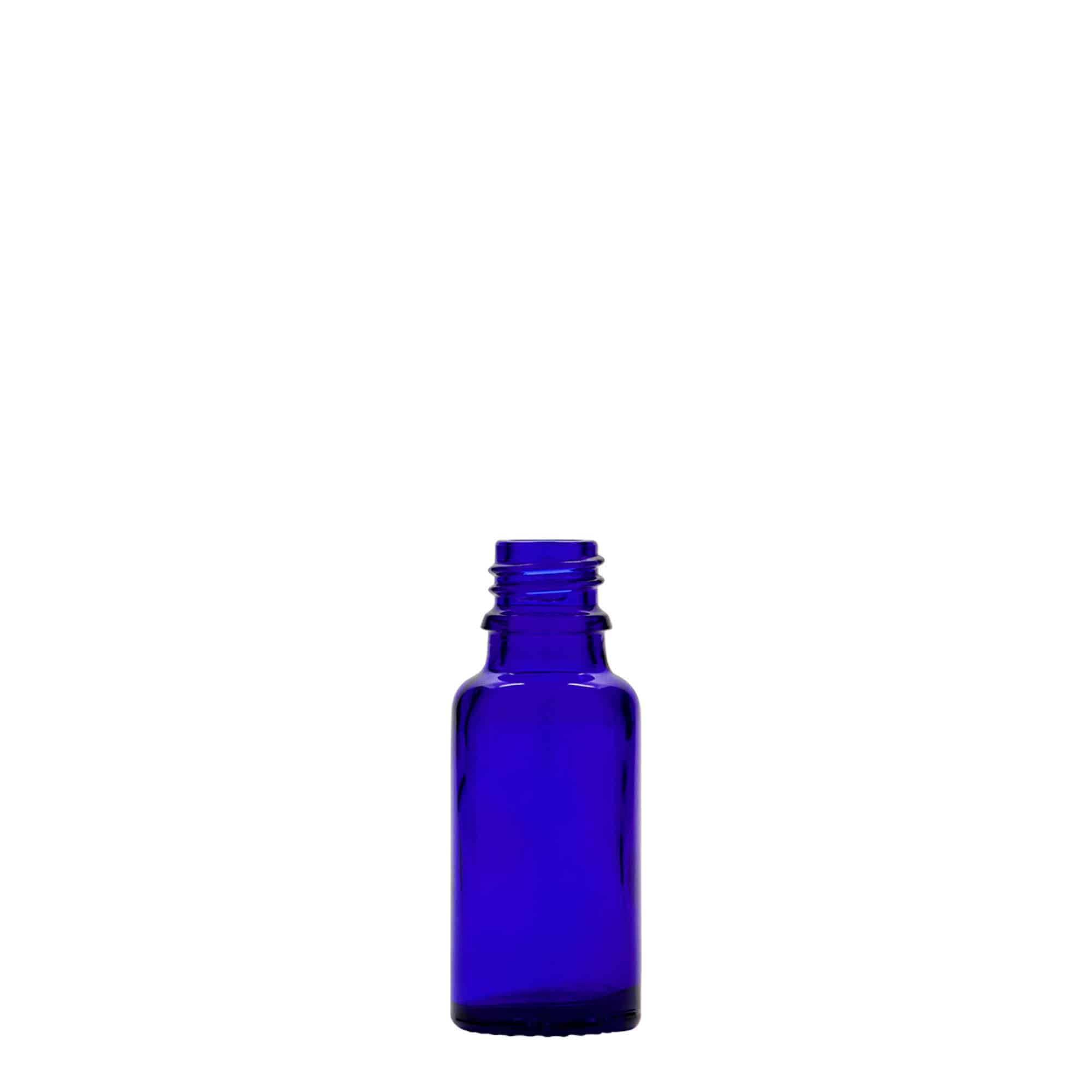 Frasco de medicamentos de 20 ml, vidrio, azul real, boca: DIN 18 Frasco de medicamentos de 20 ml, vidrio, azul real, boca: DIN 18