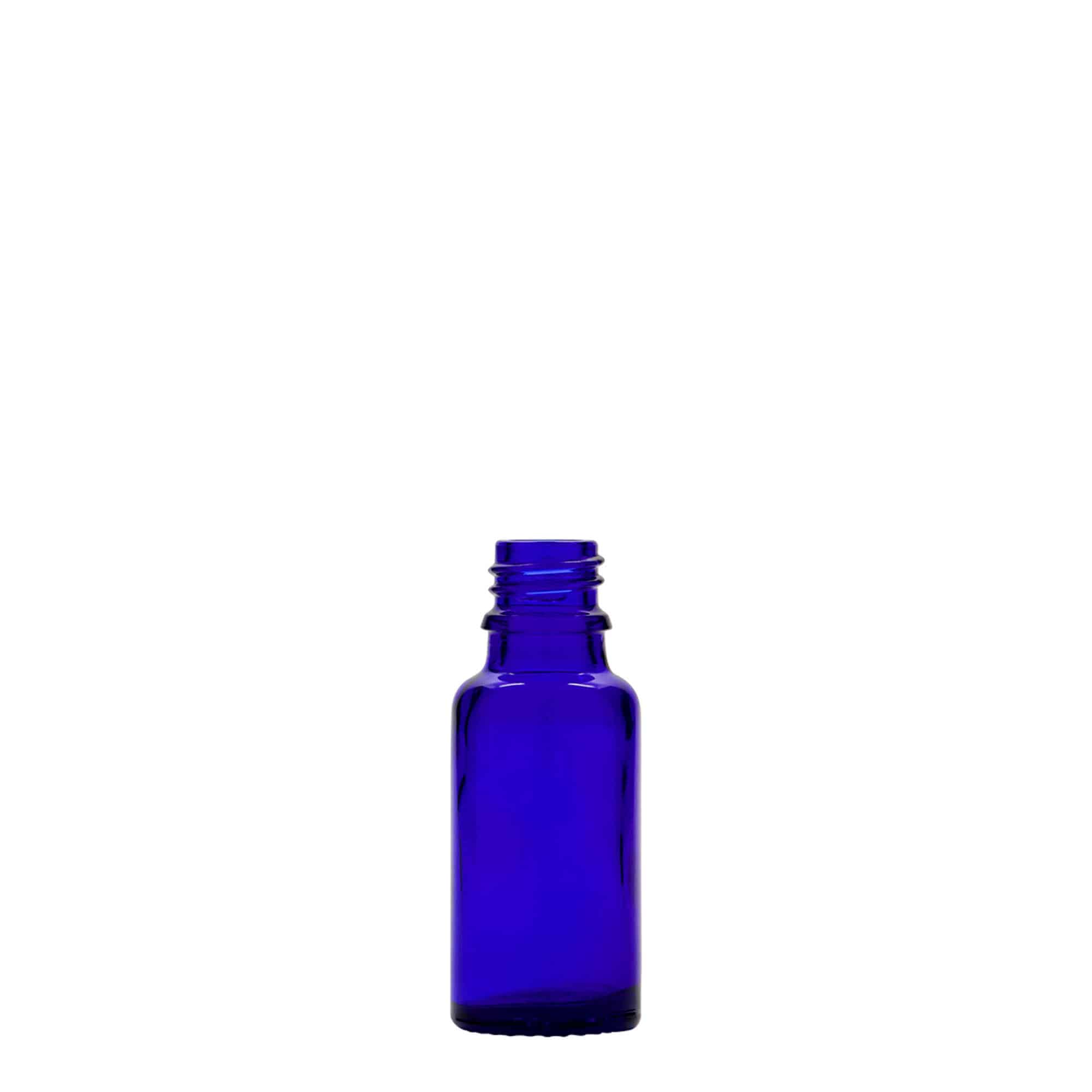 20 ml frasco medicinal, vidrio, azul real, boca: DIN 18