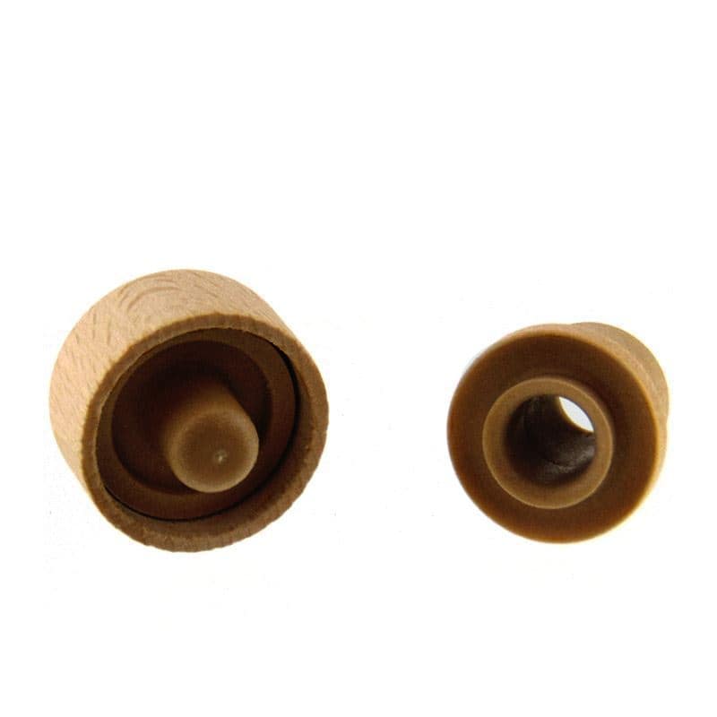 Corcho con cabeza con orificio de dosificación de 19 mm, plástico-madera, multicolor, para boca: corcho