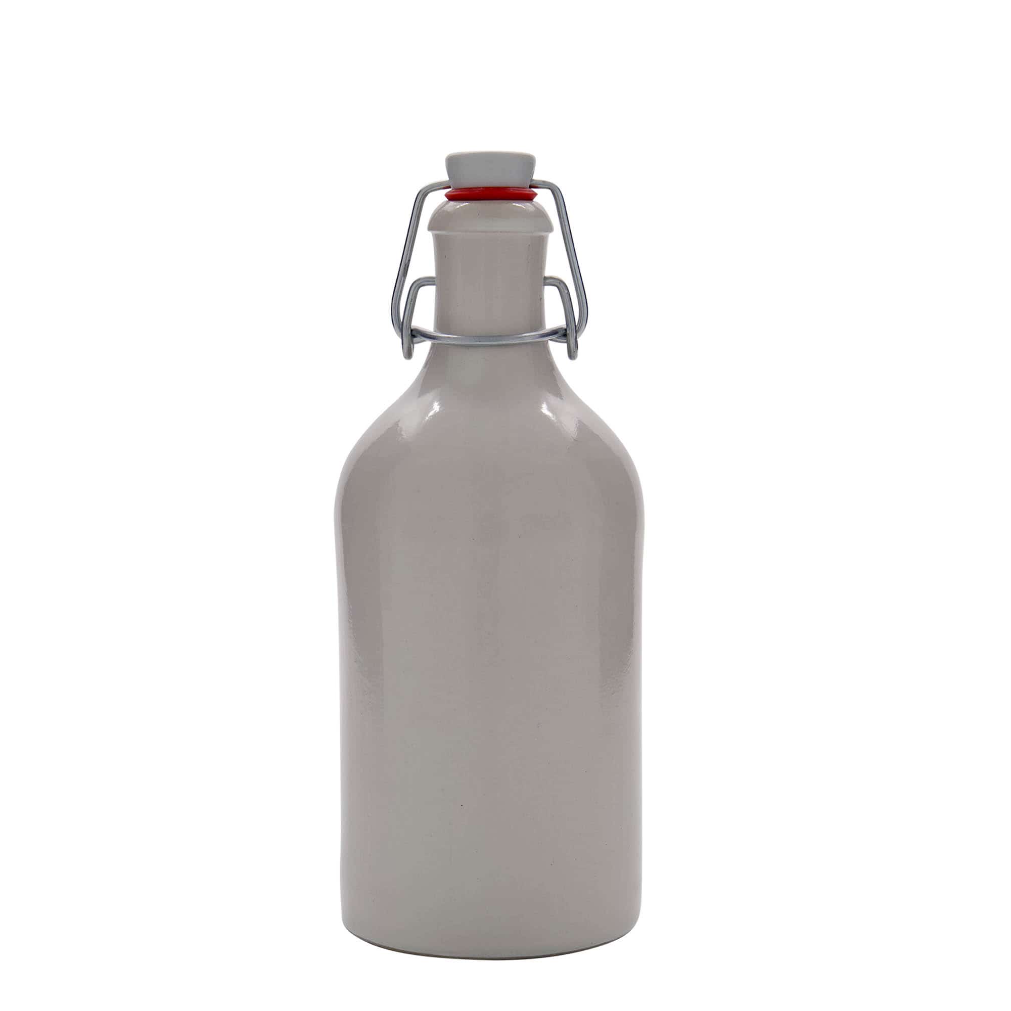 Jarra de barro de 500 ml, gres, blanco, boca: tapón mecánico