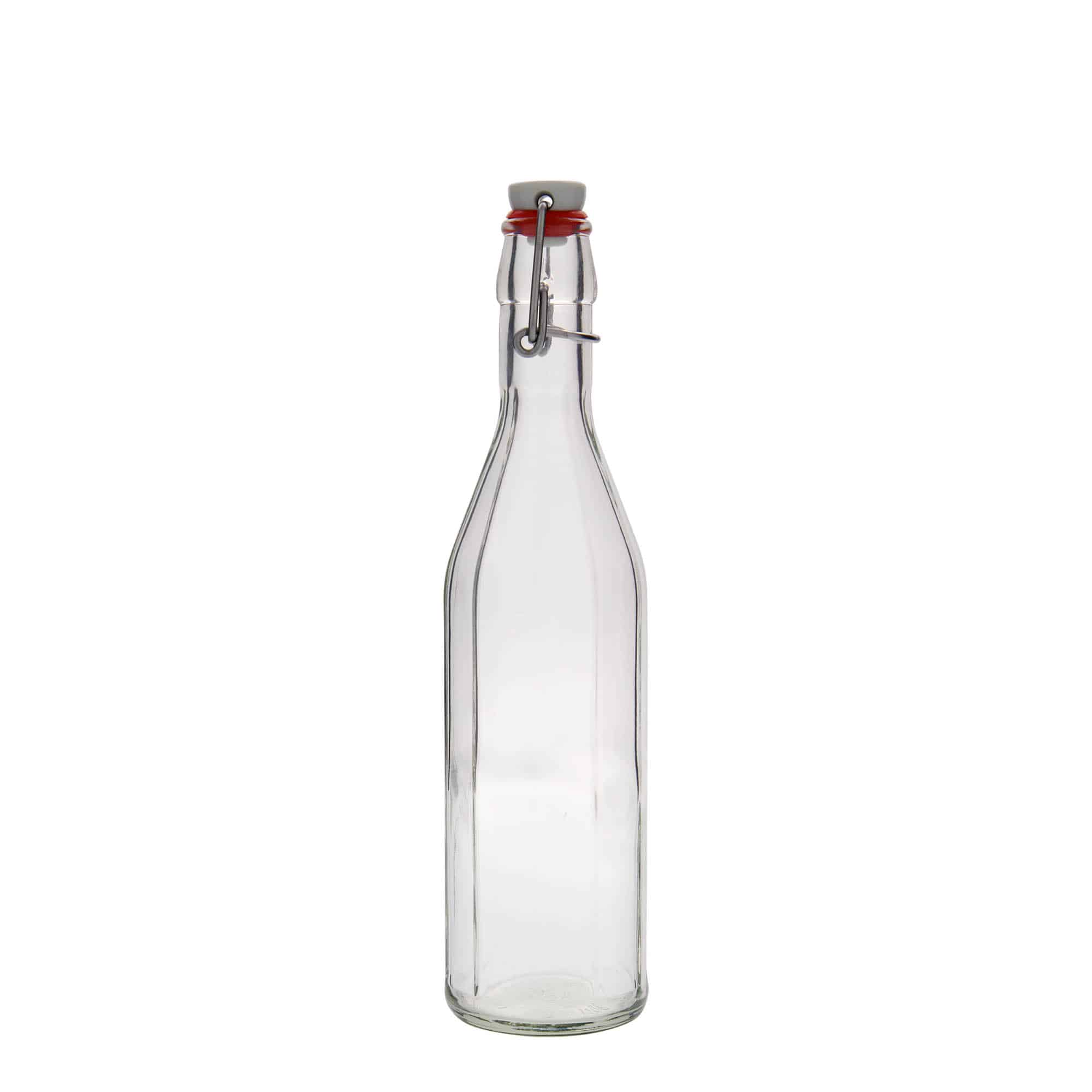 Botella de vidrio 'Bravo' de 500 ml, decagonal, boca: tapón mecánico