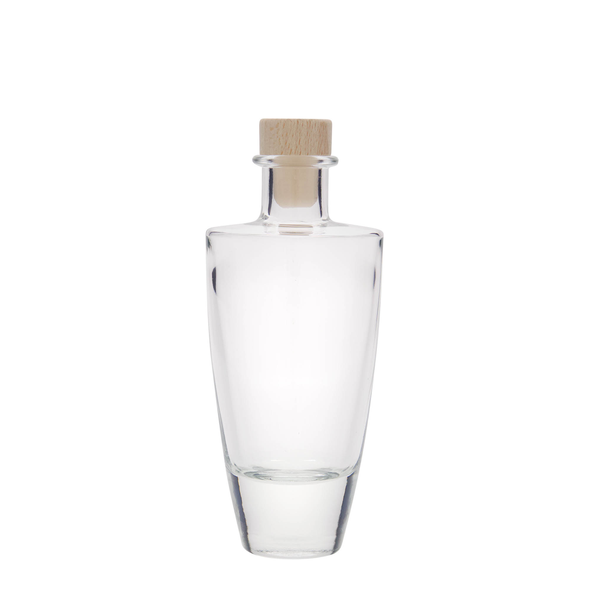 Botella de vidrio de 200 ml 'Vanessa', ovalada, boca: corcho