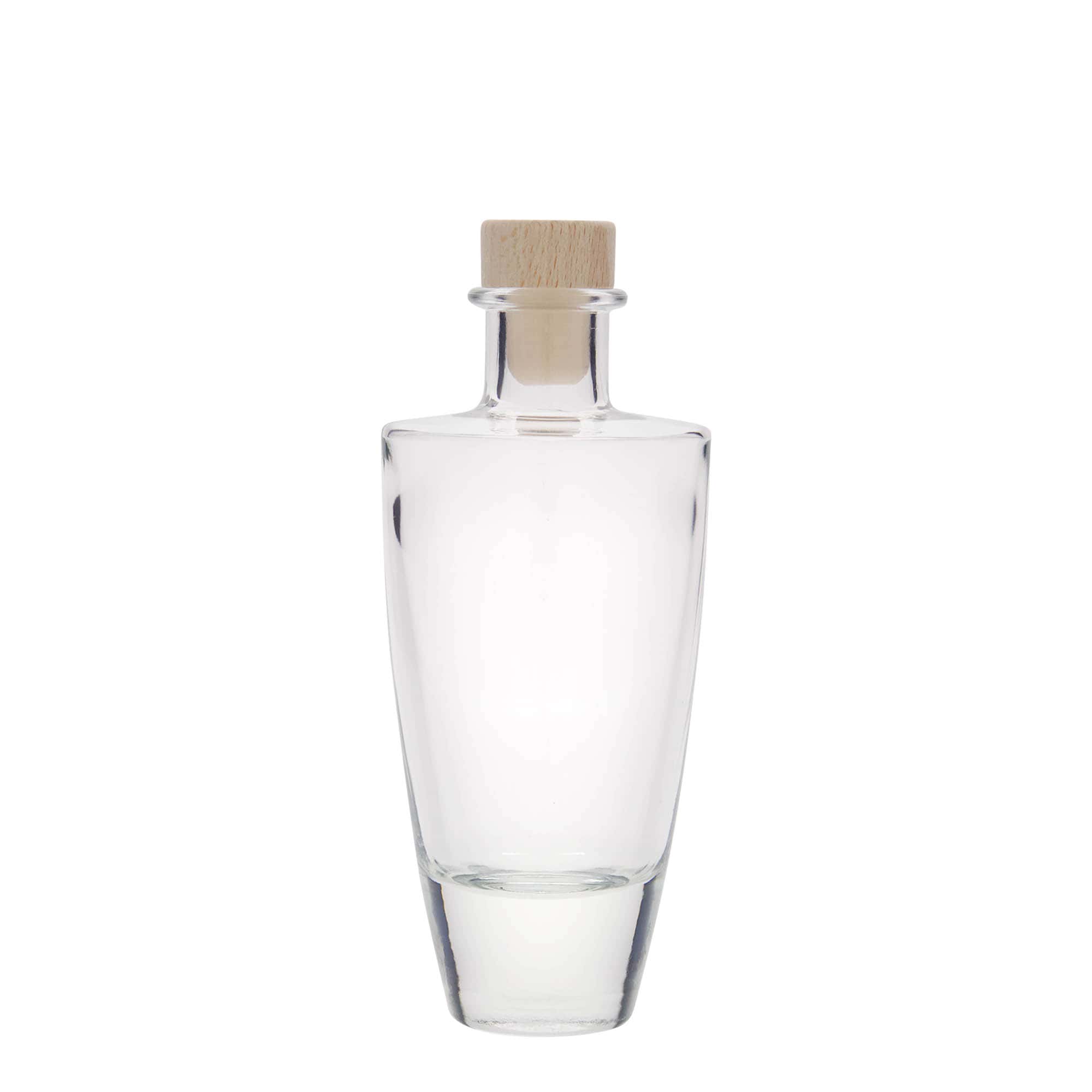 Botella de vidrio de 200 ml 'Vanessa', ovalada, boca: corcho