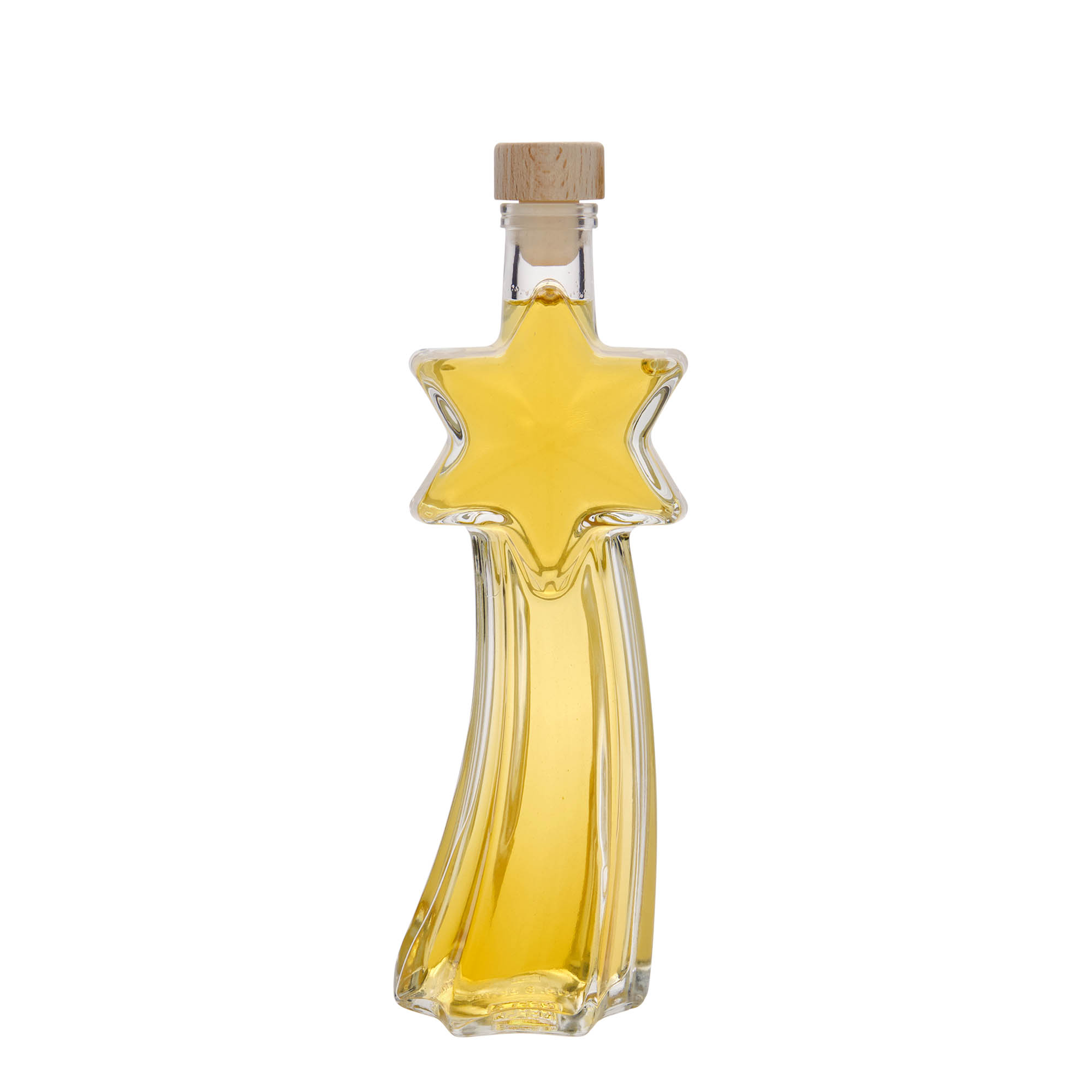 Botella de vidrio de 200 ml «Estrella fugaz», boca: corcho