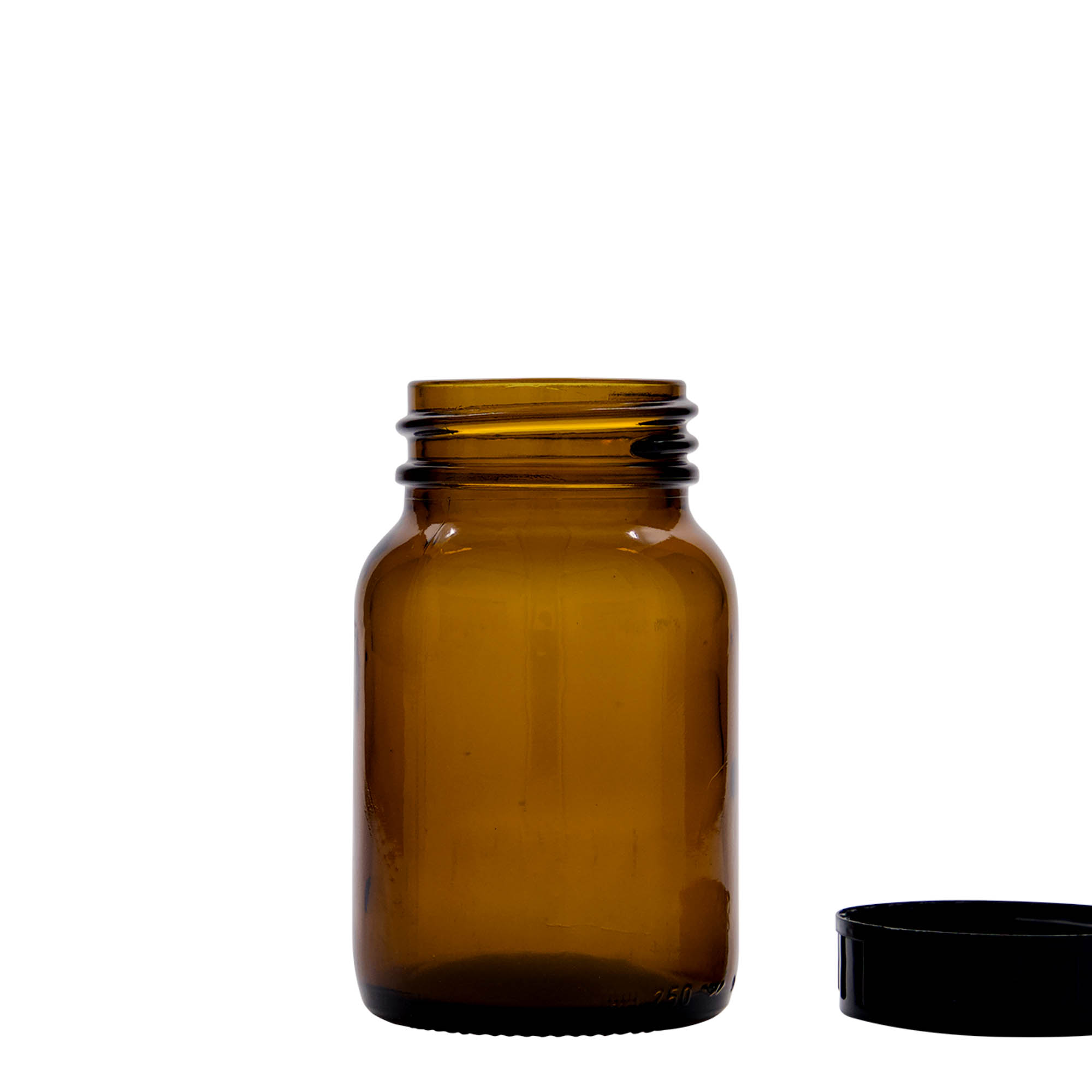 250 ml frasco de cuello ancho, marrón, boca: DIN 55 250 ml frasco de cuello ancho, marrón, boca: DIN 55