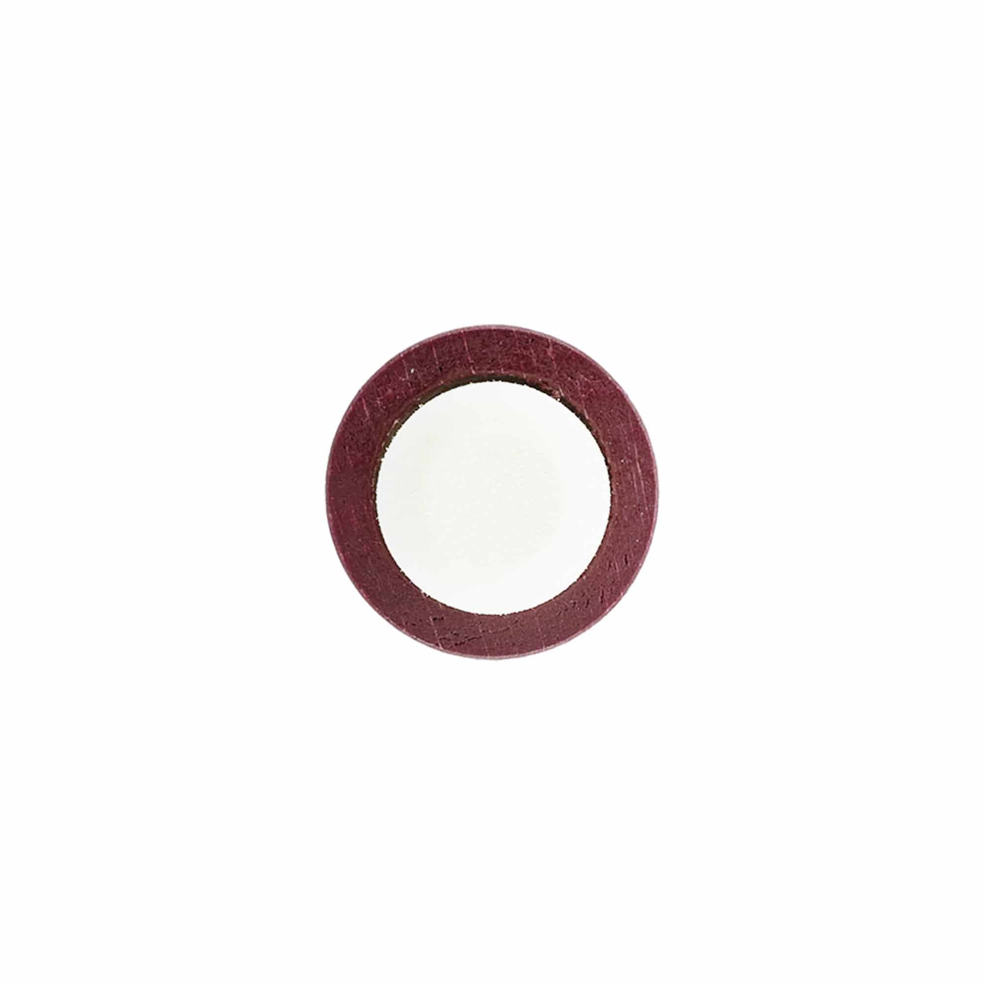 Tapones de corcho con asa de 19 mm, madera/plástico, color burdeos, para boca: corcho